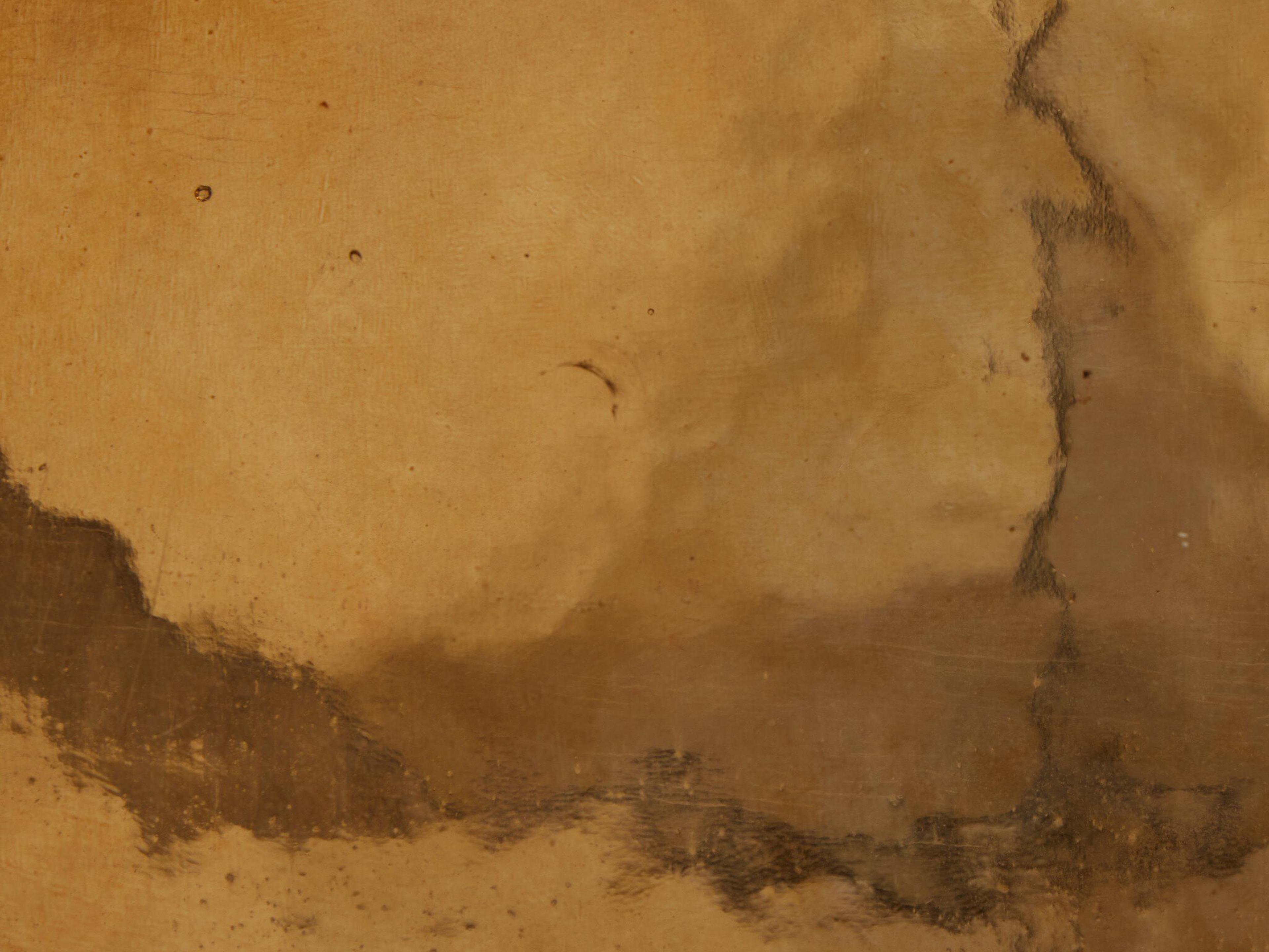 Four Hands Marlow Giselle Square Iron Matte Black Amber Cast Glass End Table