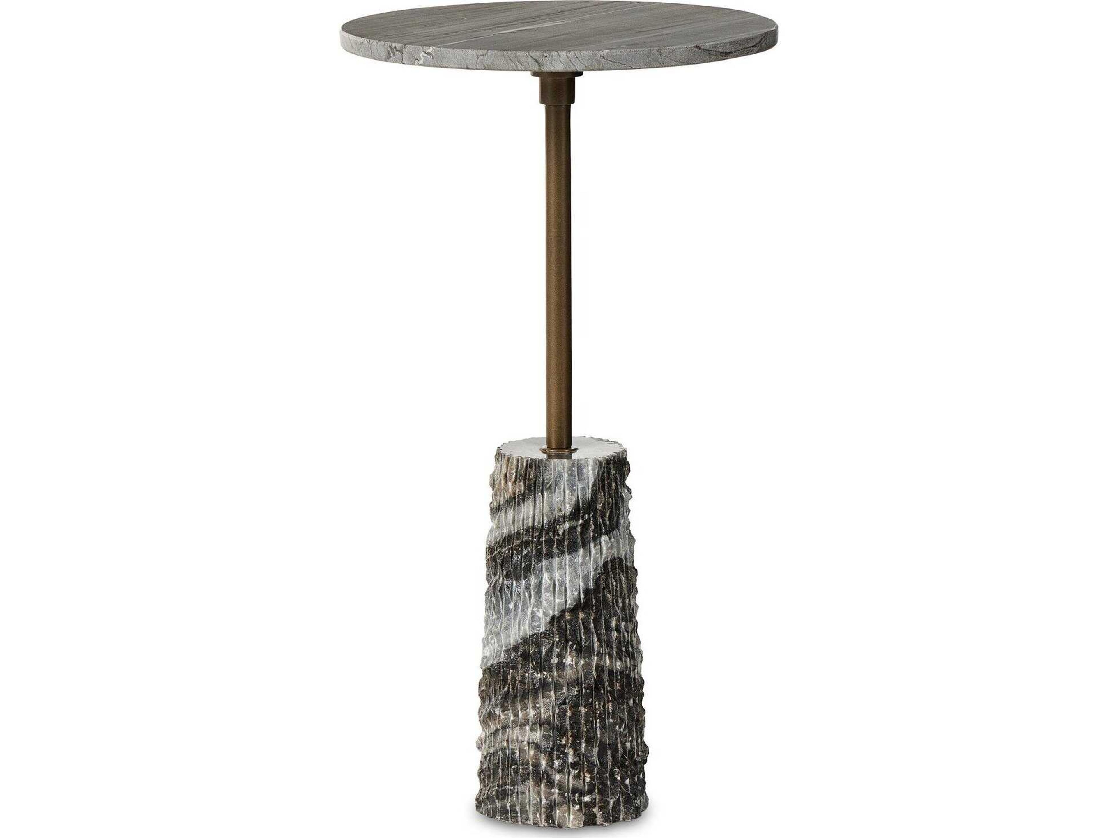 Raven End Table Marlow Ribbed Marble