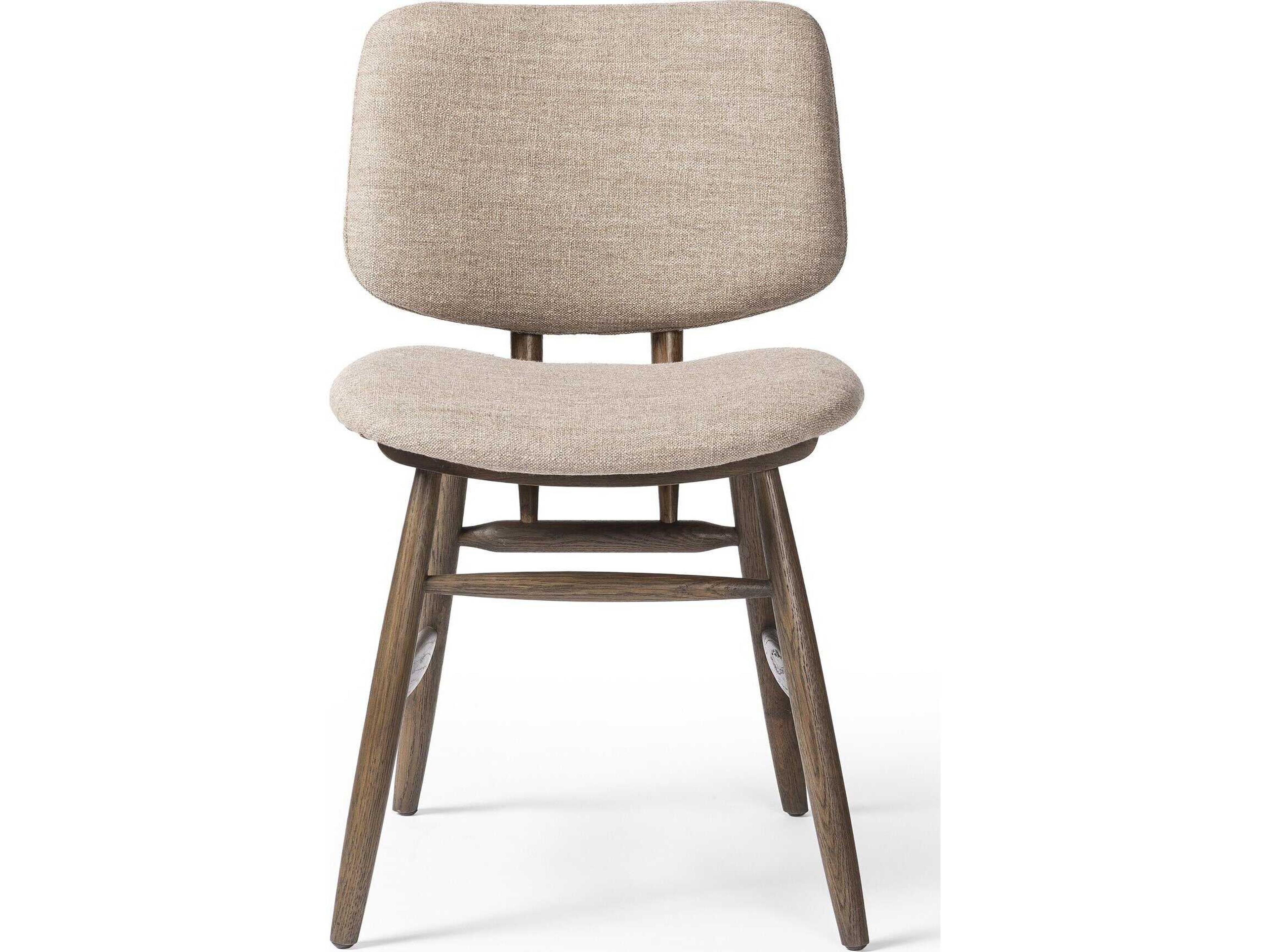 Four Hands Irondale Oak Wood Brown Upholstered Armless Dining Chair