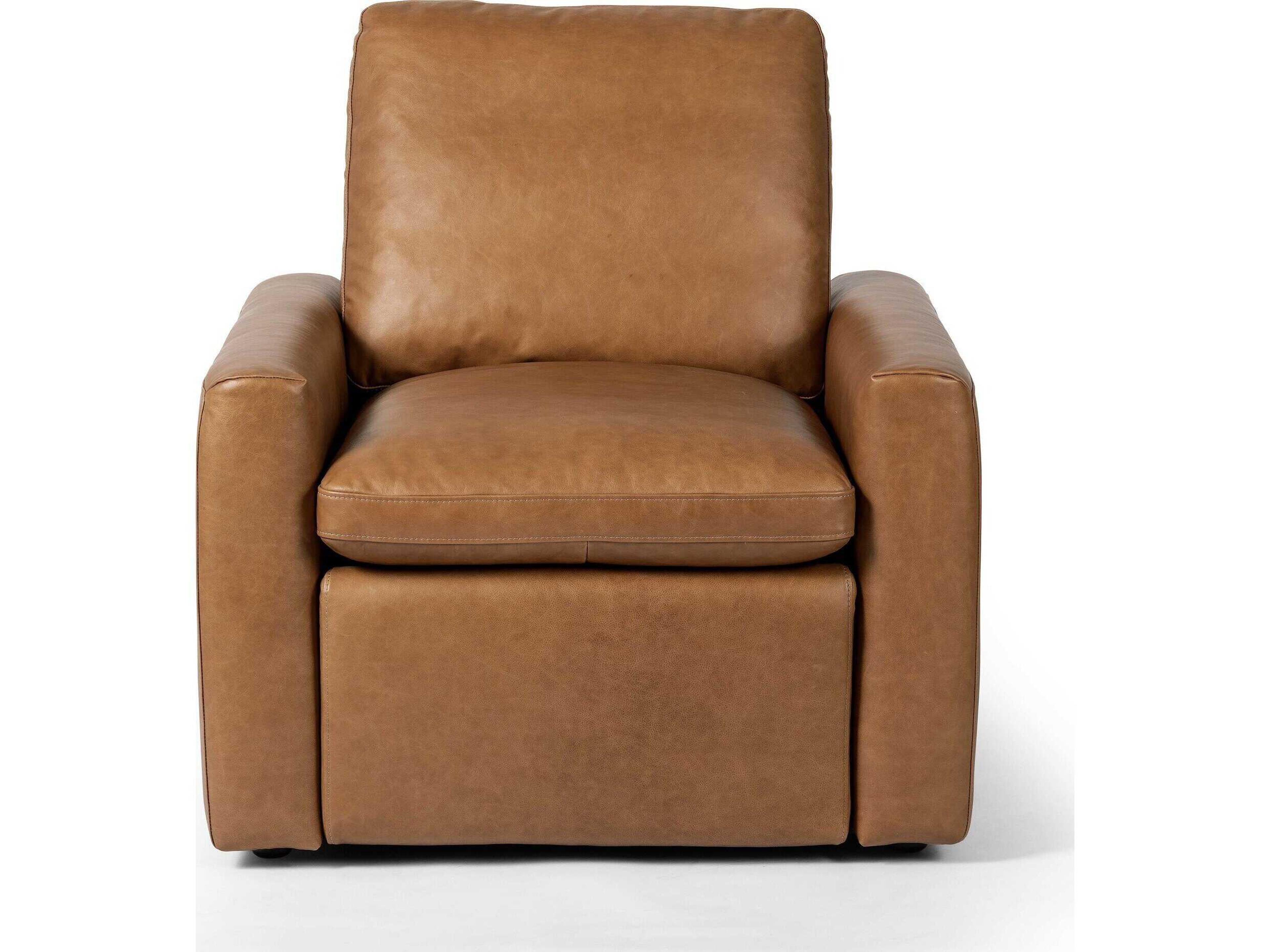 Four Hands Norwood Tillery Sonoma Butterscotch Leather Power Recliner Accent Chair