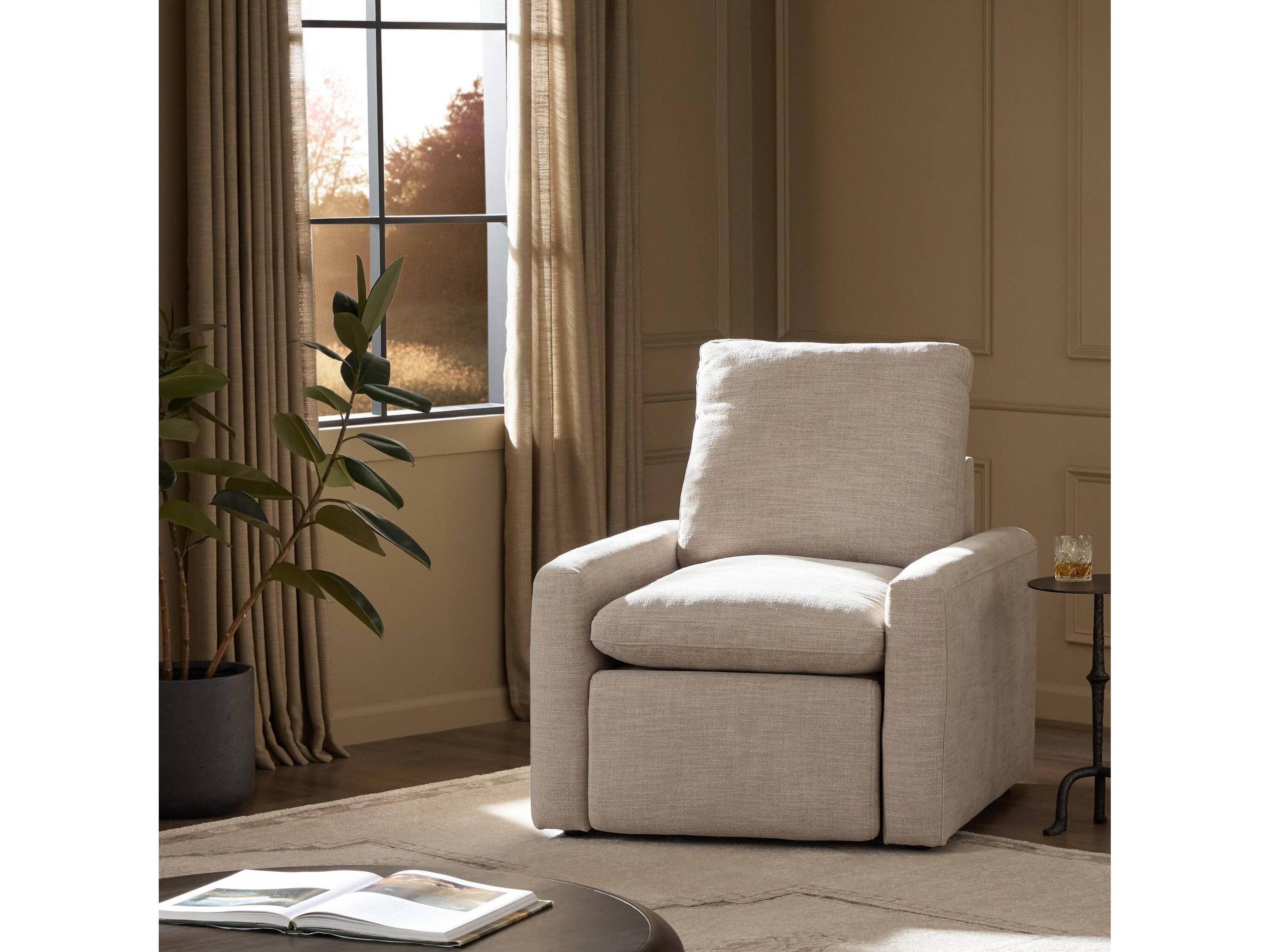 Four Hands Norwood Laken Stone Gray Upholstered Recliner