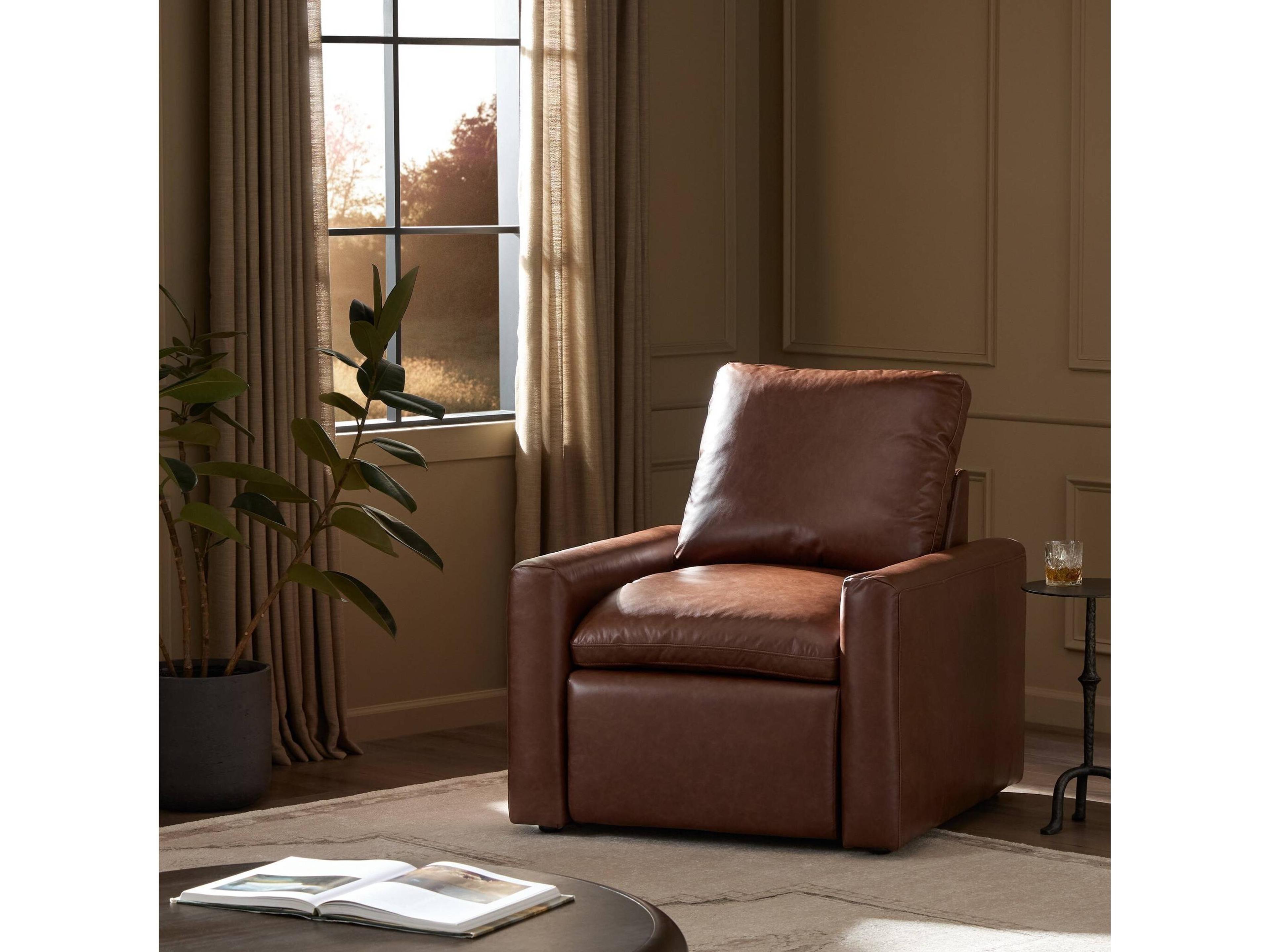 Four Hands Norwood Tillery Sonoma Coco Leather Power Recliner Accent Chair