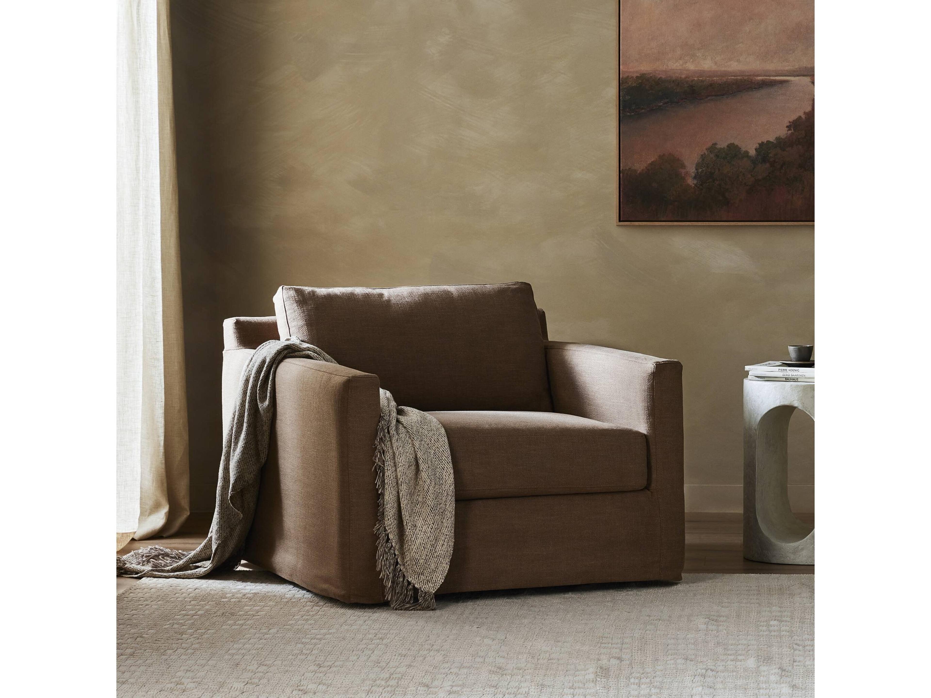 Four Hands Helm Brown Fabric Club Chair
