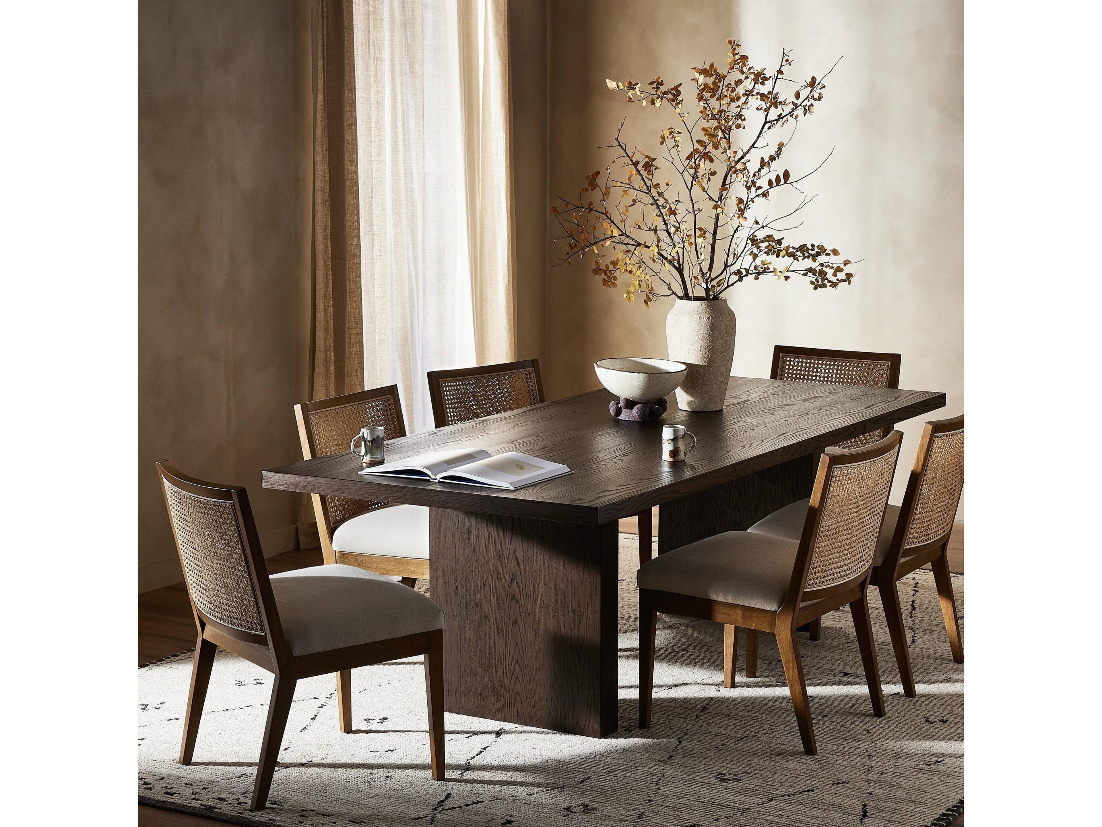 Four Hands Hamilton Rectangular Wood Umber Oak Veneer Dining Table