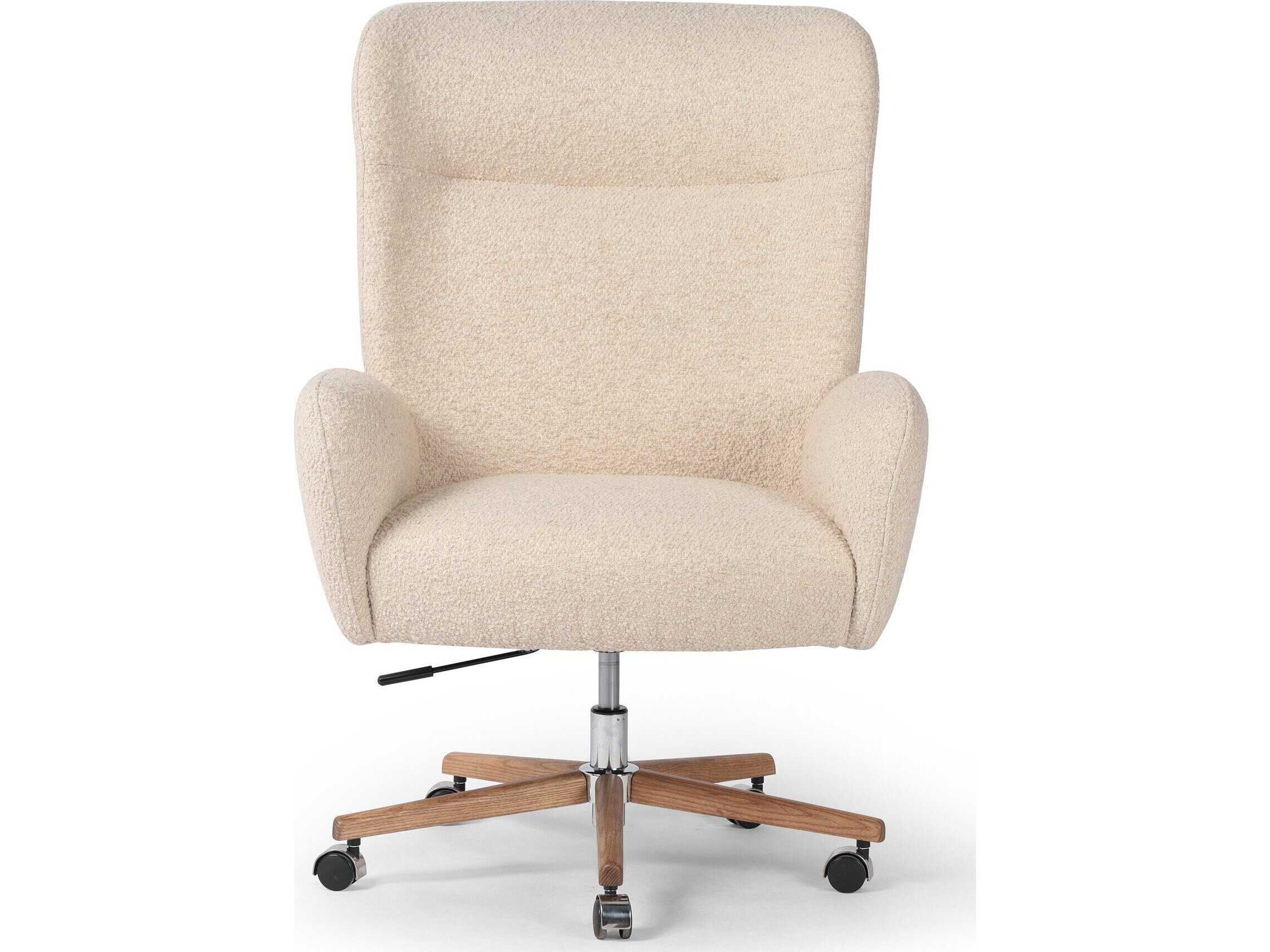 Four Hands Allston Beige Upholstered Adjustable Swivel Computer Office Chair