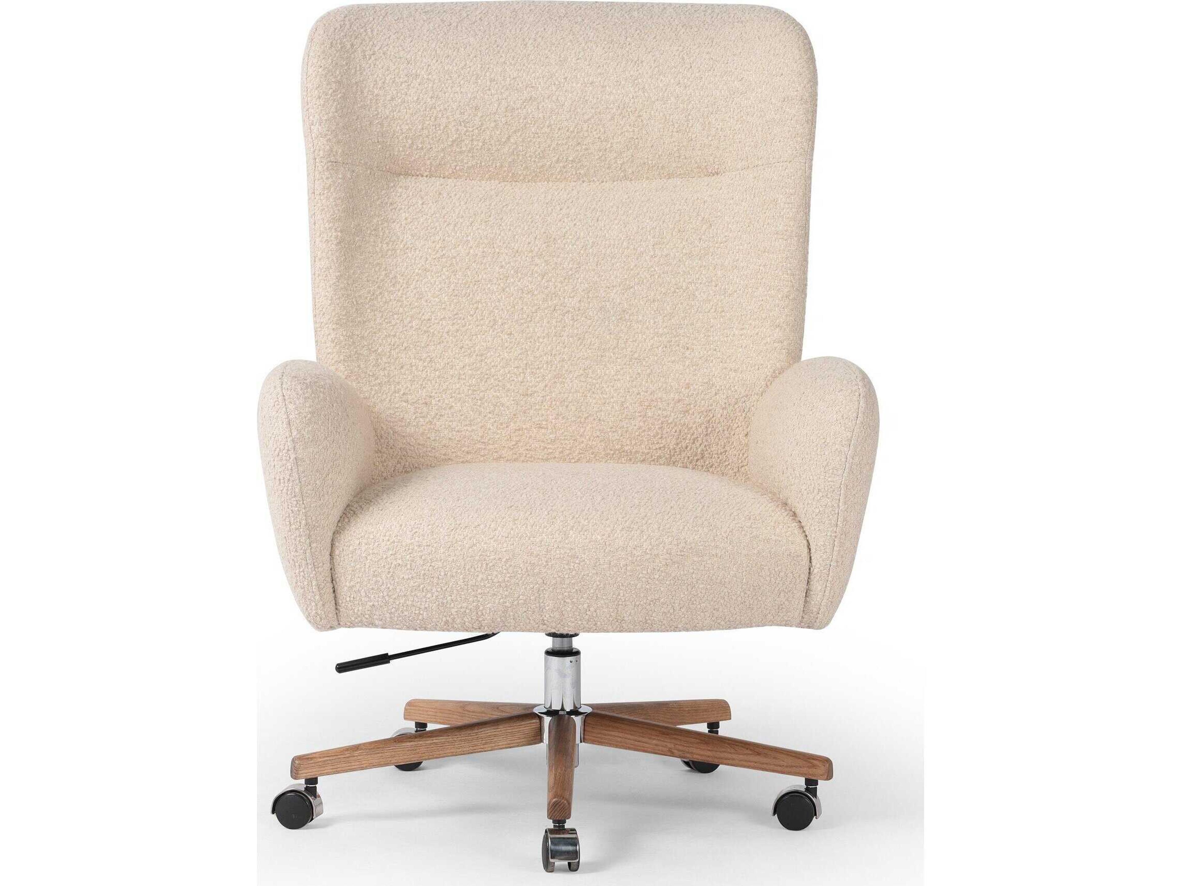 Four Hands Allston Beige Upholstered Adjustable Swivel Computer Office Chair