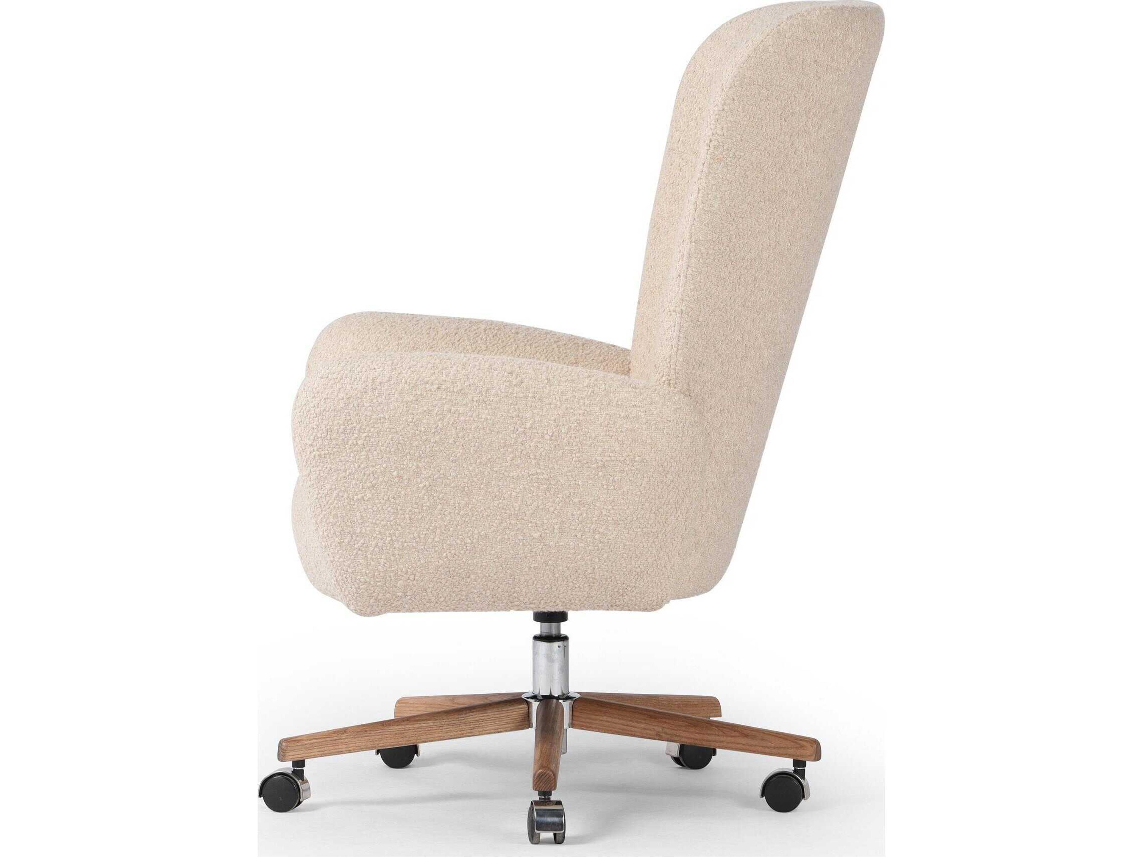 Four Hands Allston Beige Upholstered Adjustable Swivel Computer Office Chair