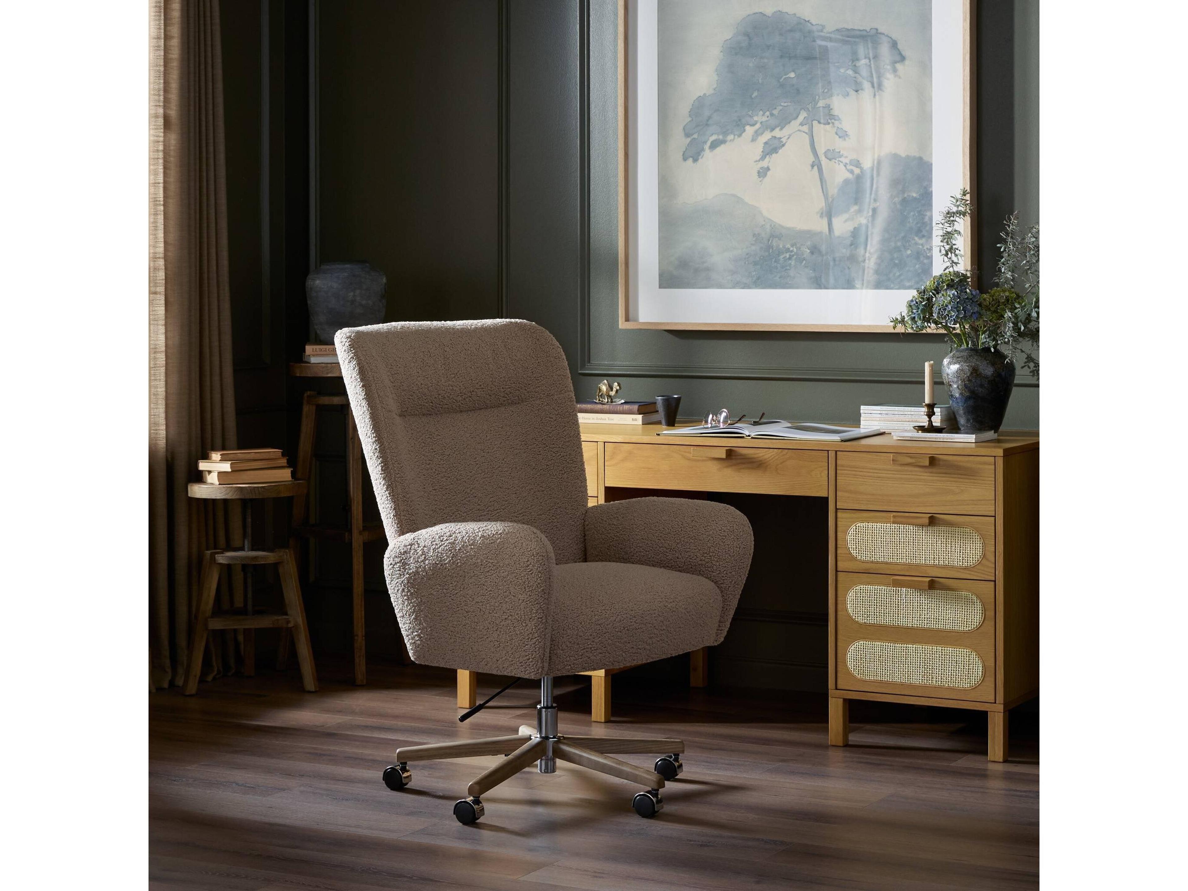 Four Hands Allston Cade Sheepskin Camel Upholstered Desk Chair