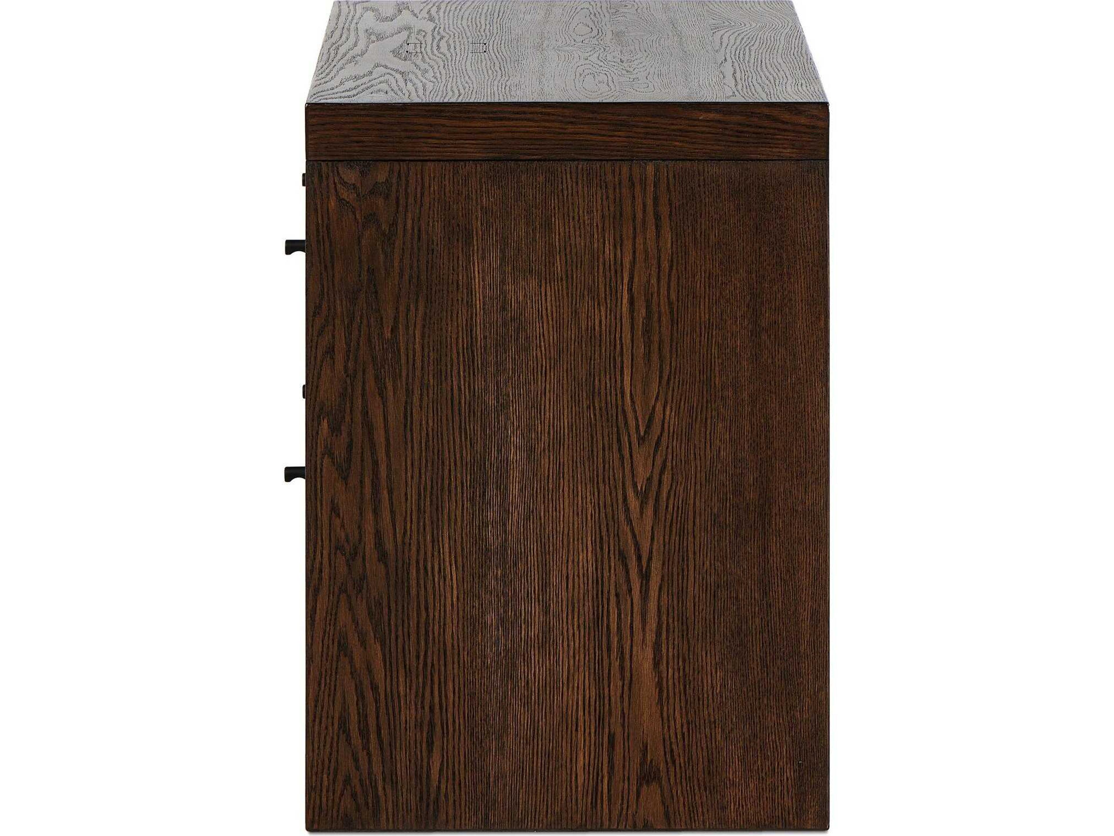 Four Hands Hamilton 2-Drawers Brown Oak Wood Nightstand