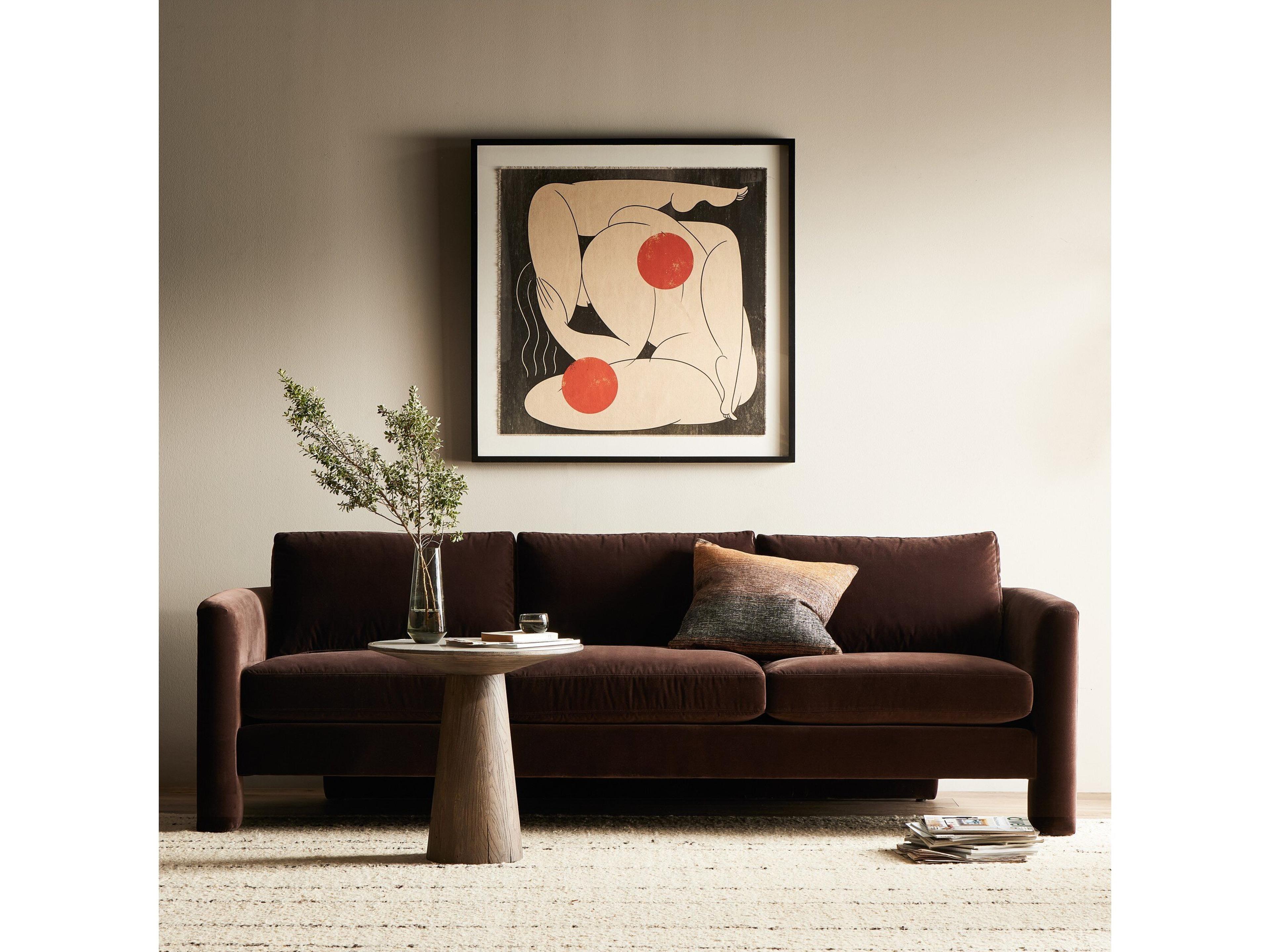 Four Hands Grayson Katya Surrey Cocoa Brown Upholstered Sofa