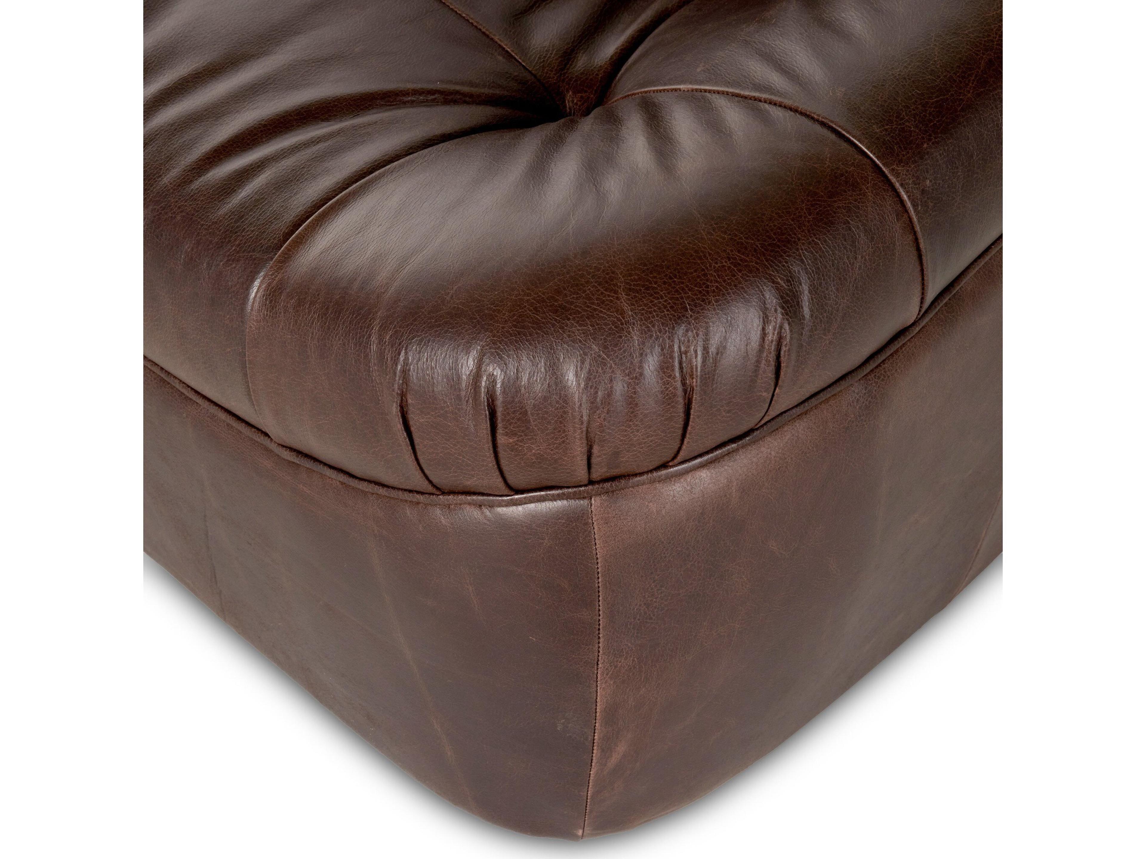 Four Hands Kensington Farley Swivel Brown Leather Club Chair