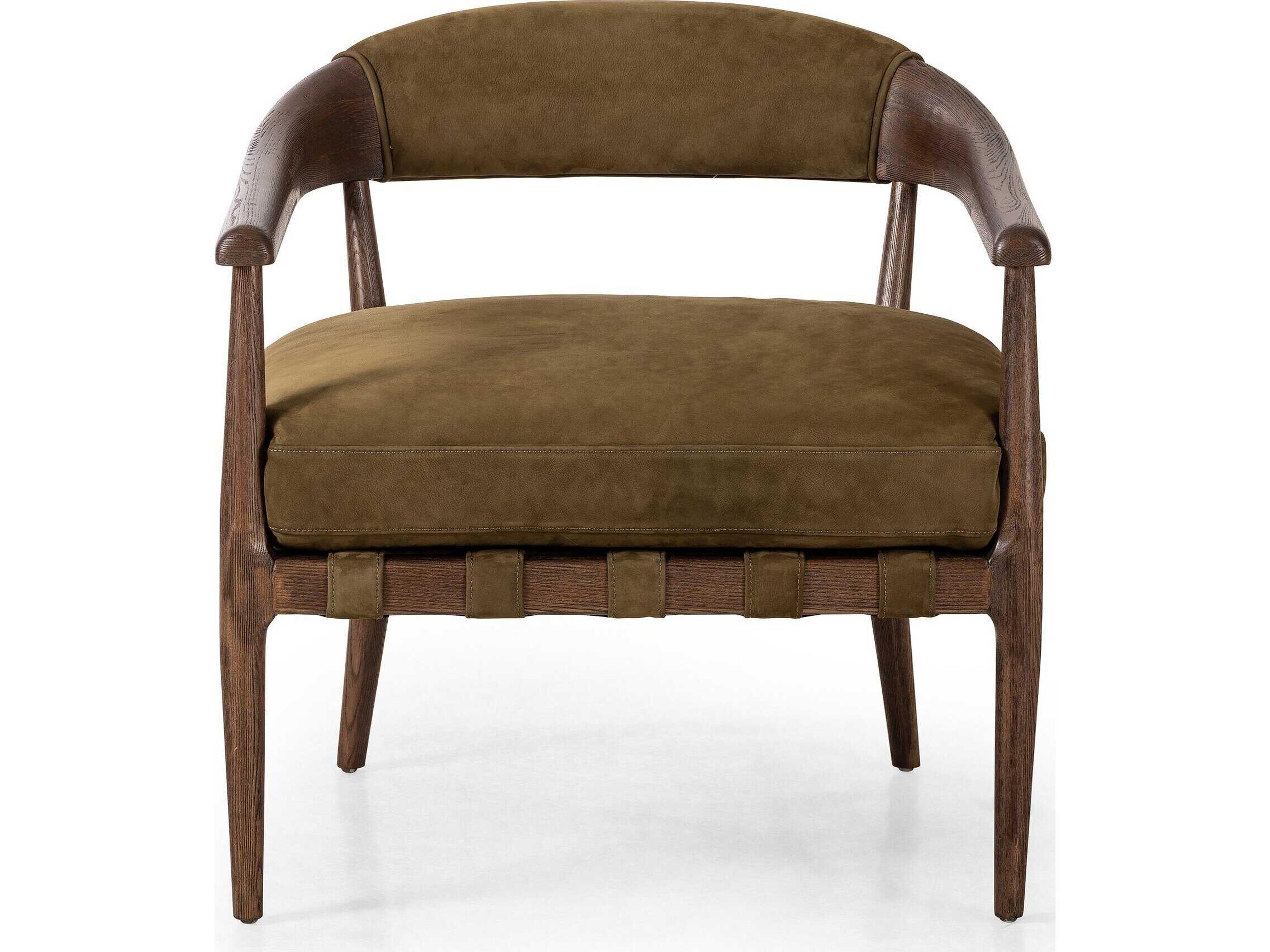 Four Hands Caswell Dane Brown Leather Accent Chair