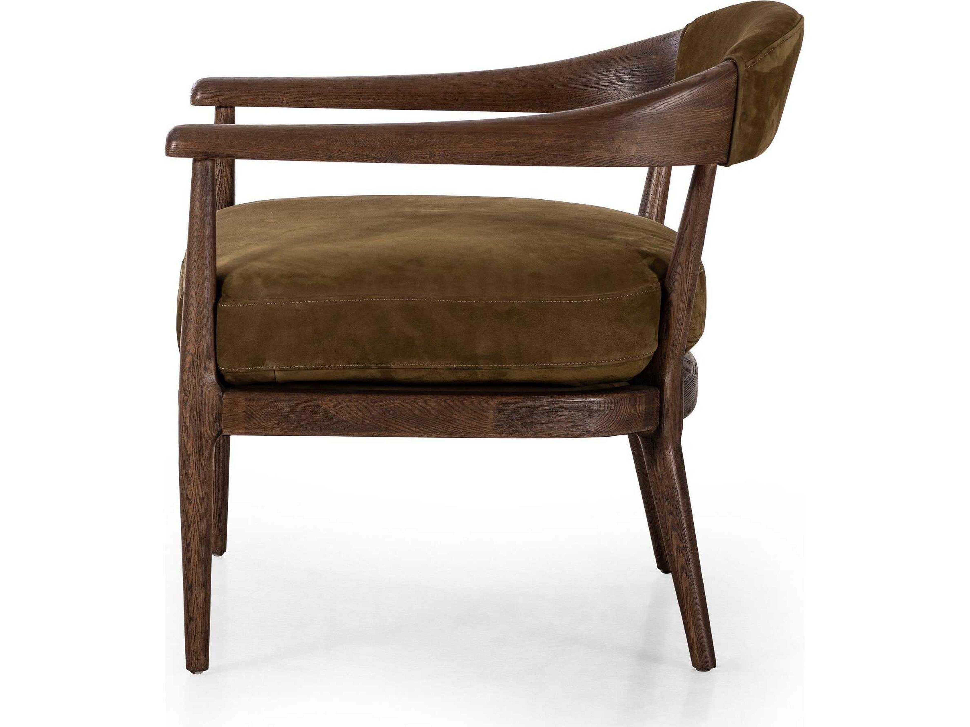 Four Hands Caswell Dane Brown Leather Accent Chair