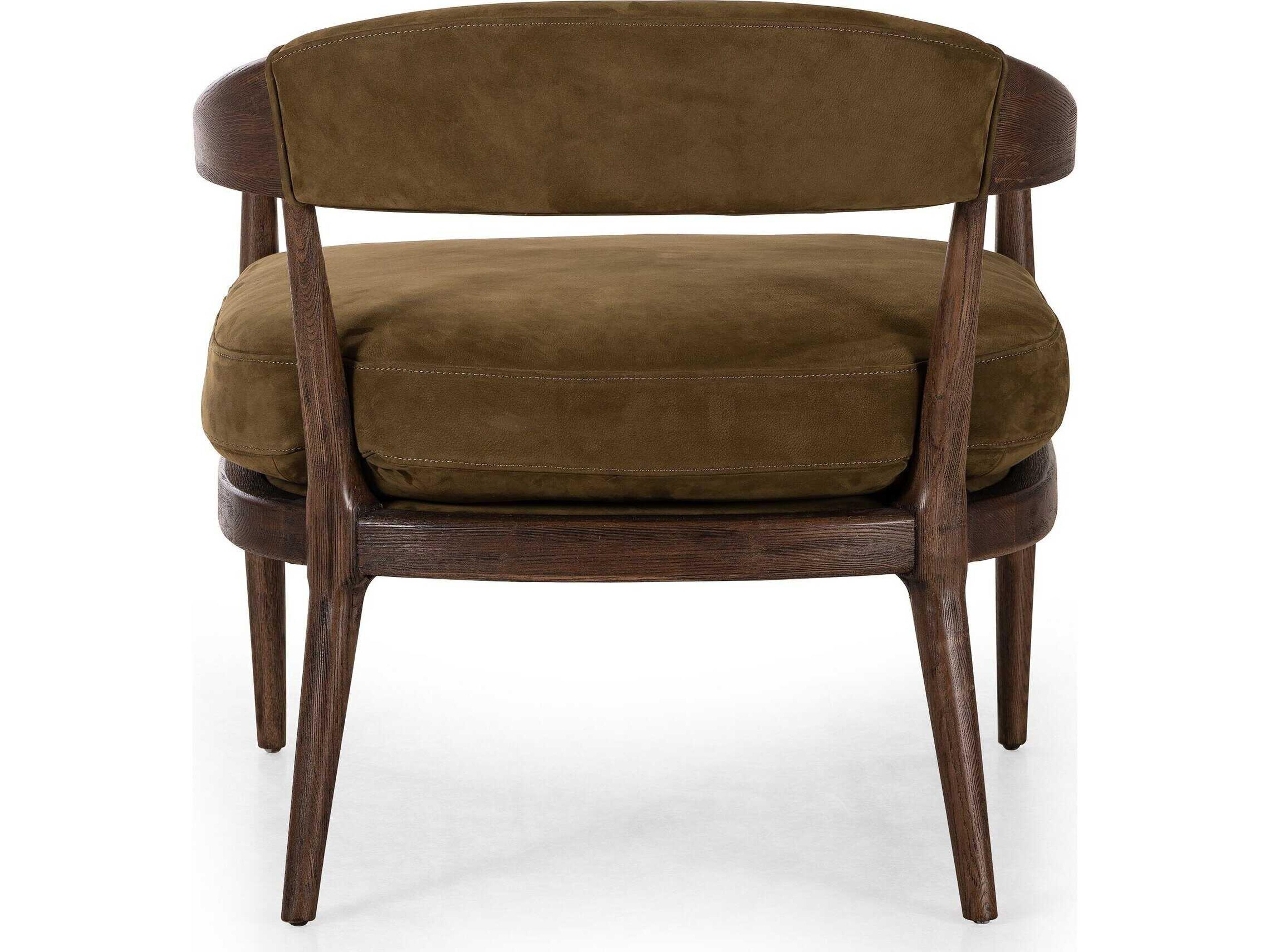 Four Hands Caswell Dane Brown Leather Accent Chair