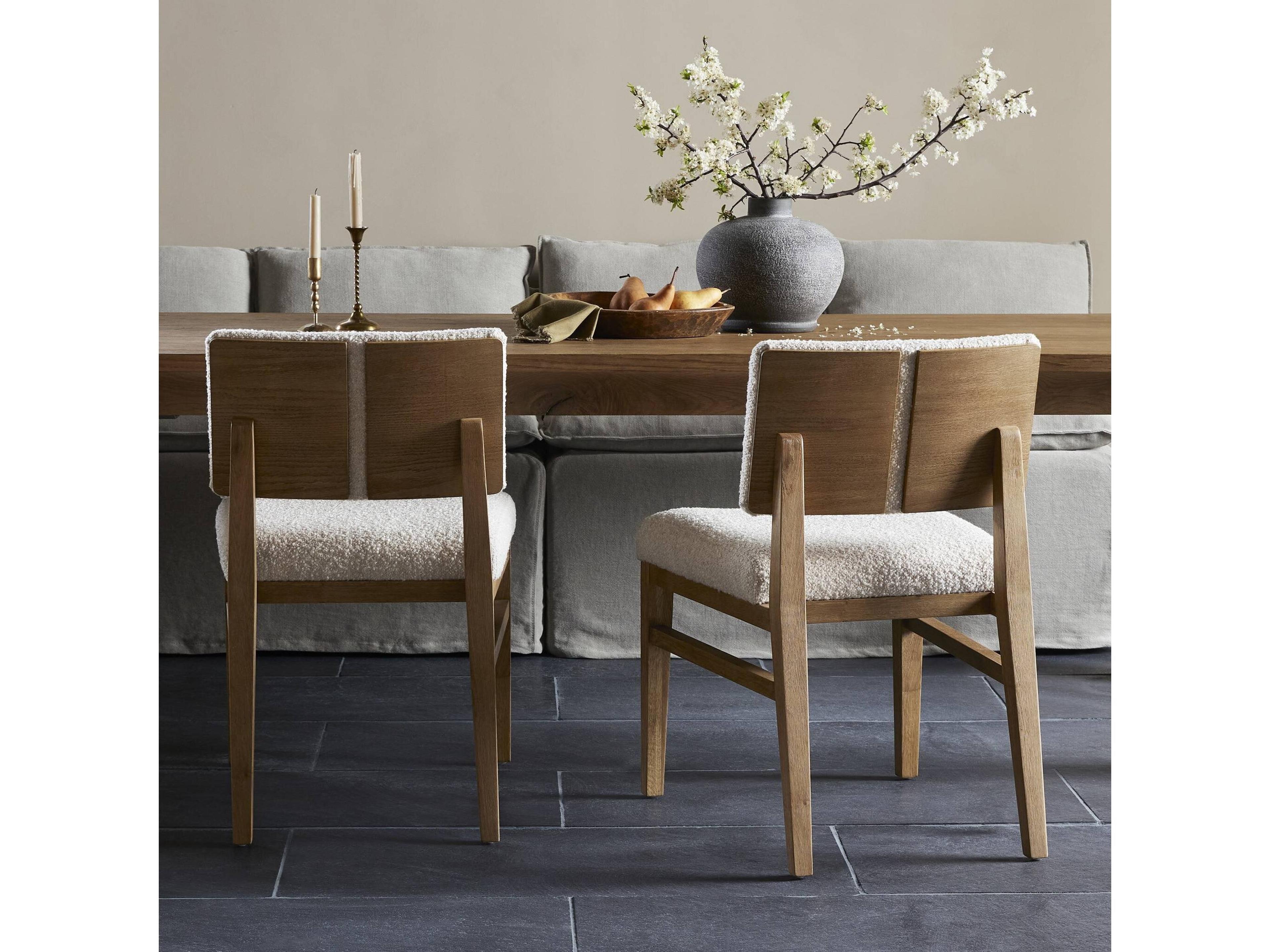 Four Hands Caswell Carlo Somerton Ash Upholstered Oak Wood Dining Chair