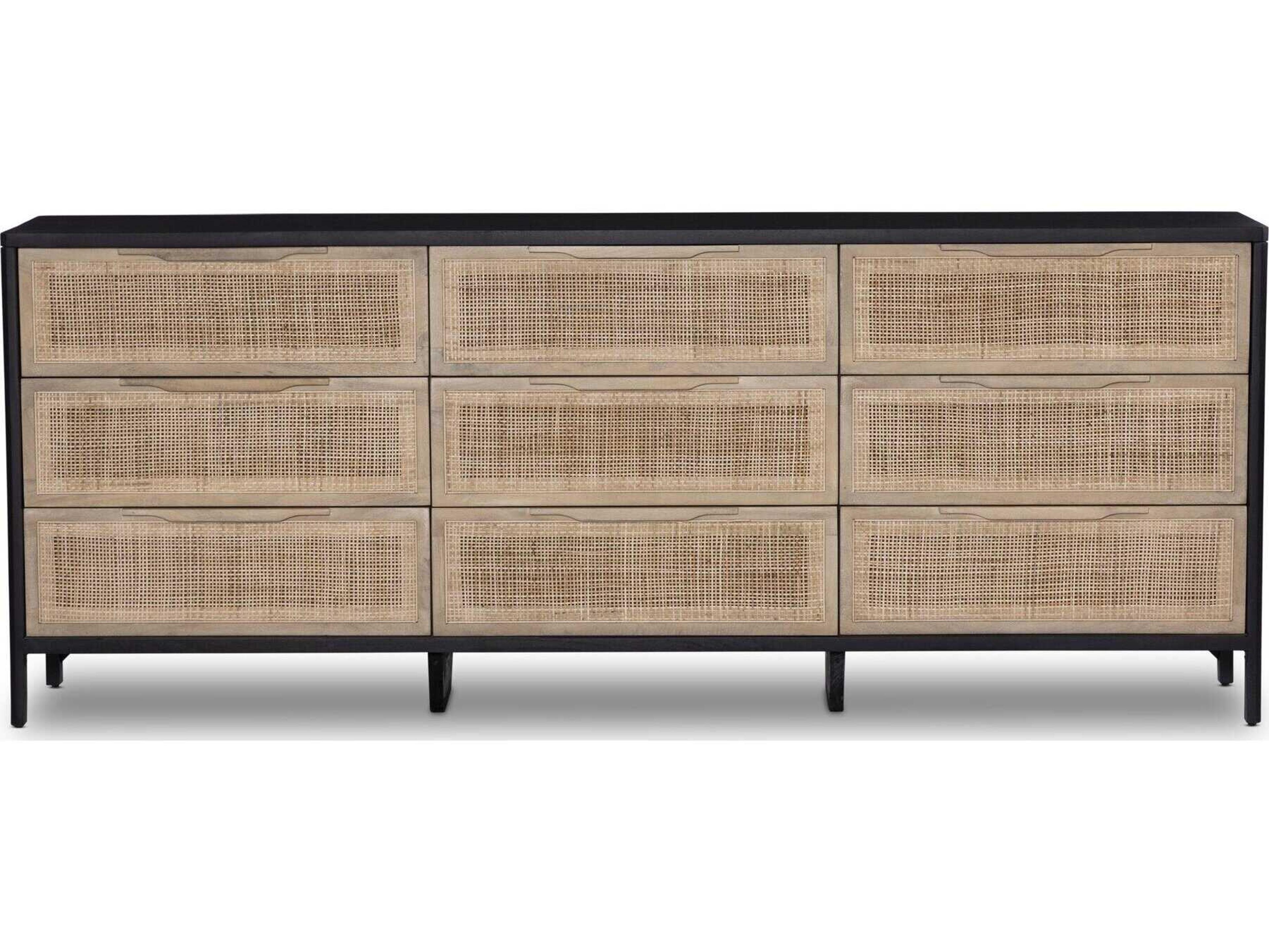 Four Hands Prescott 9-Drawers Mango Wood Triple Dresser