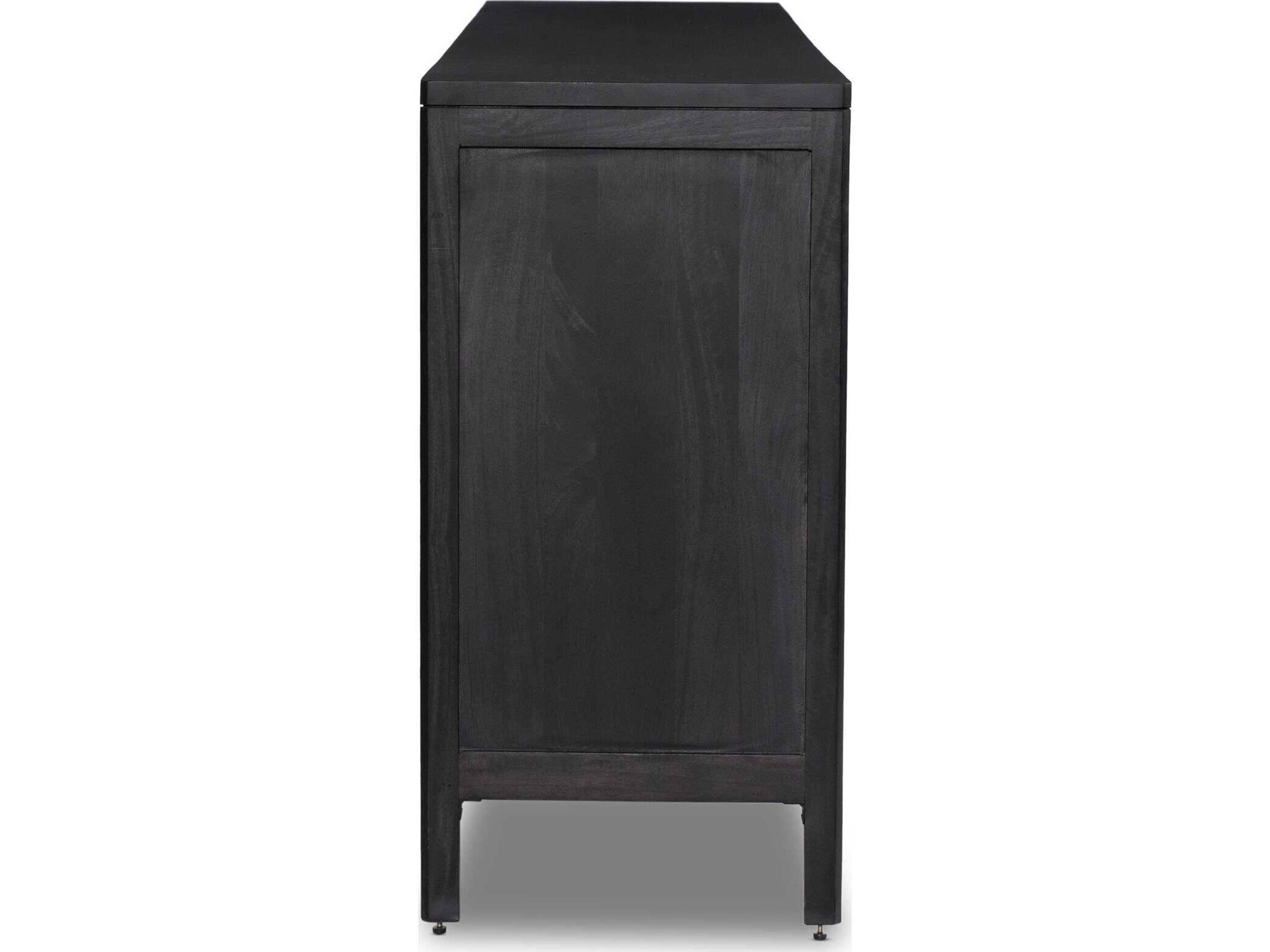 Four Hands Prescott Sydney Black Cane Mango Wood 9 Drawer Dresser