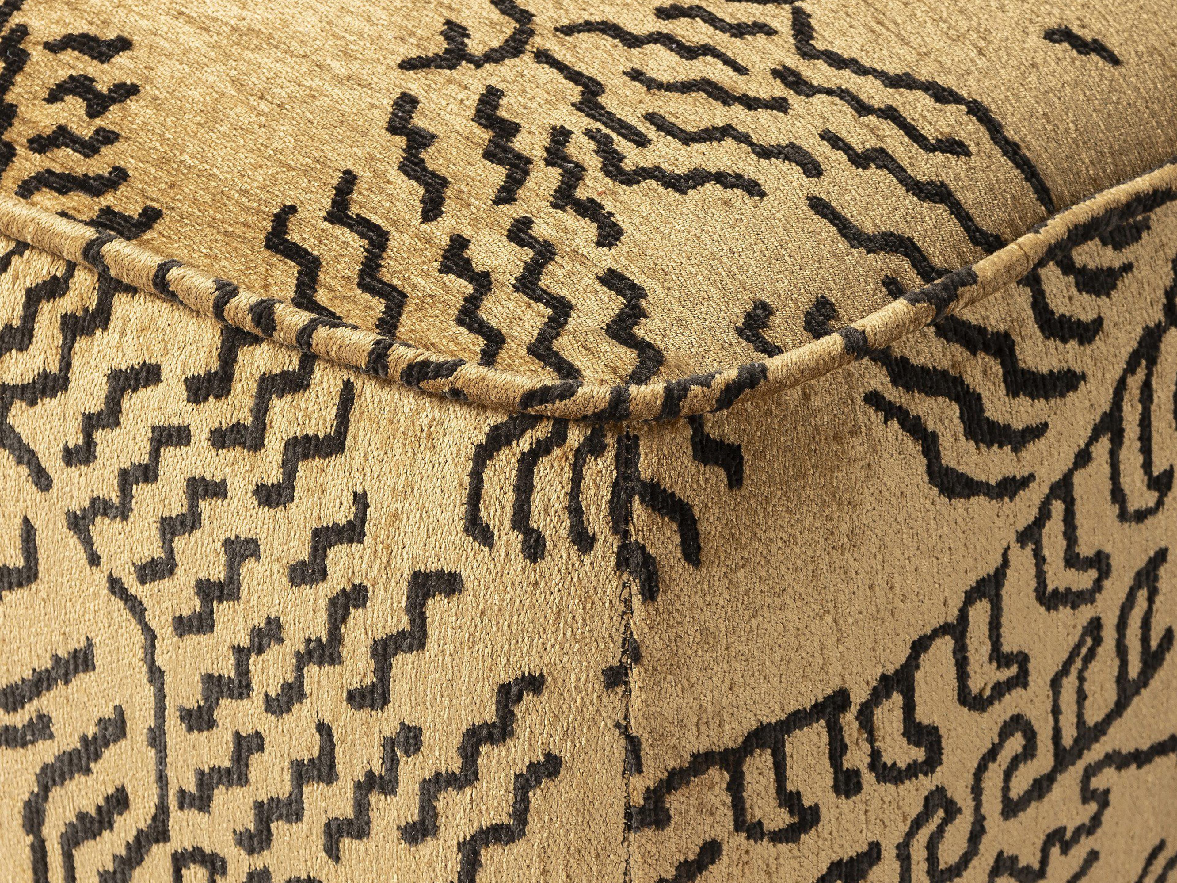 Luxecor Globetrotter Sinclair Balkan Ochre Upholstered Square Ottoman