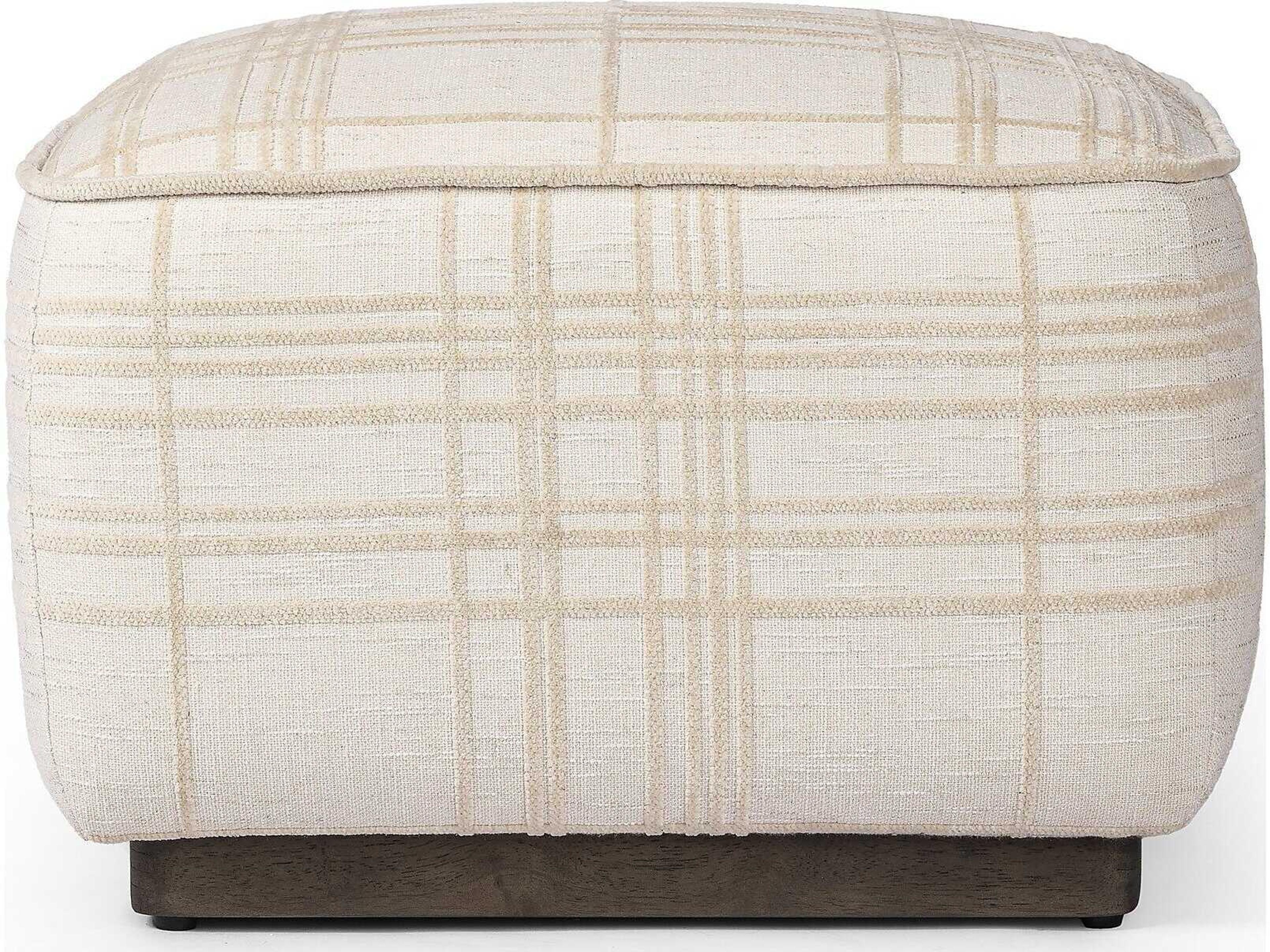 Luxecor Globetrotter Sinclair Beige Upholstered Ottoman