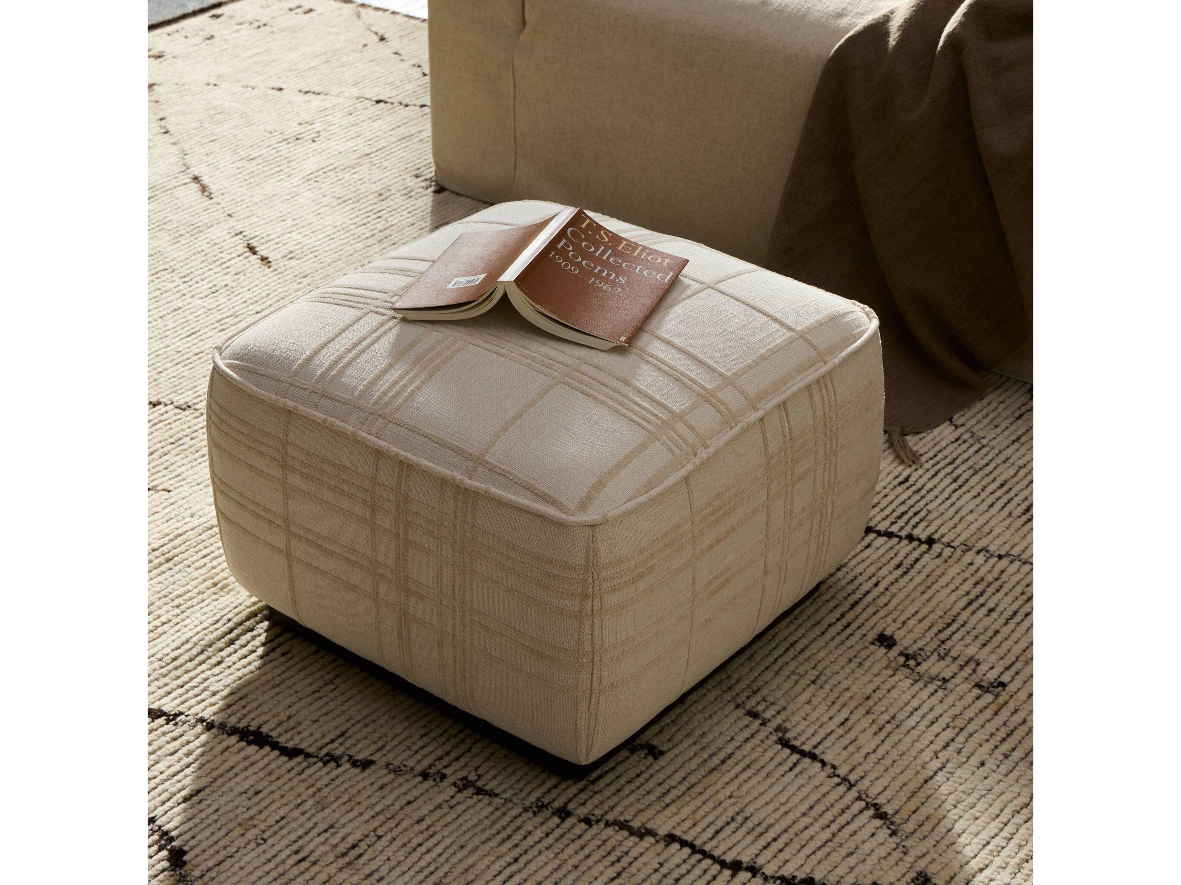 Luxecor Globetrotter Sinclair Beige Upholstered Ottoman