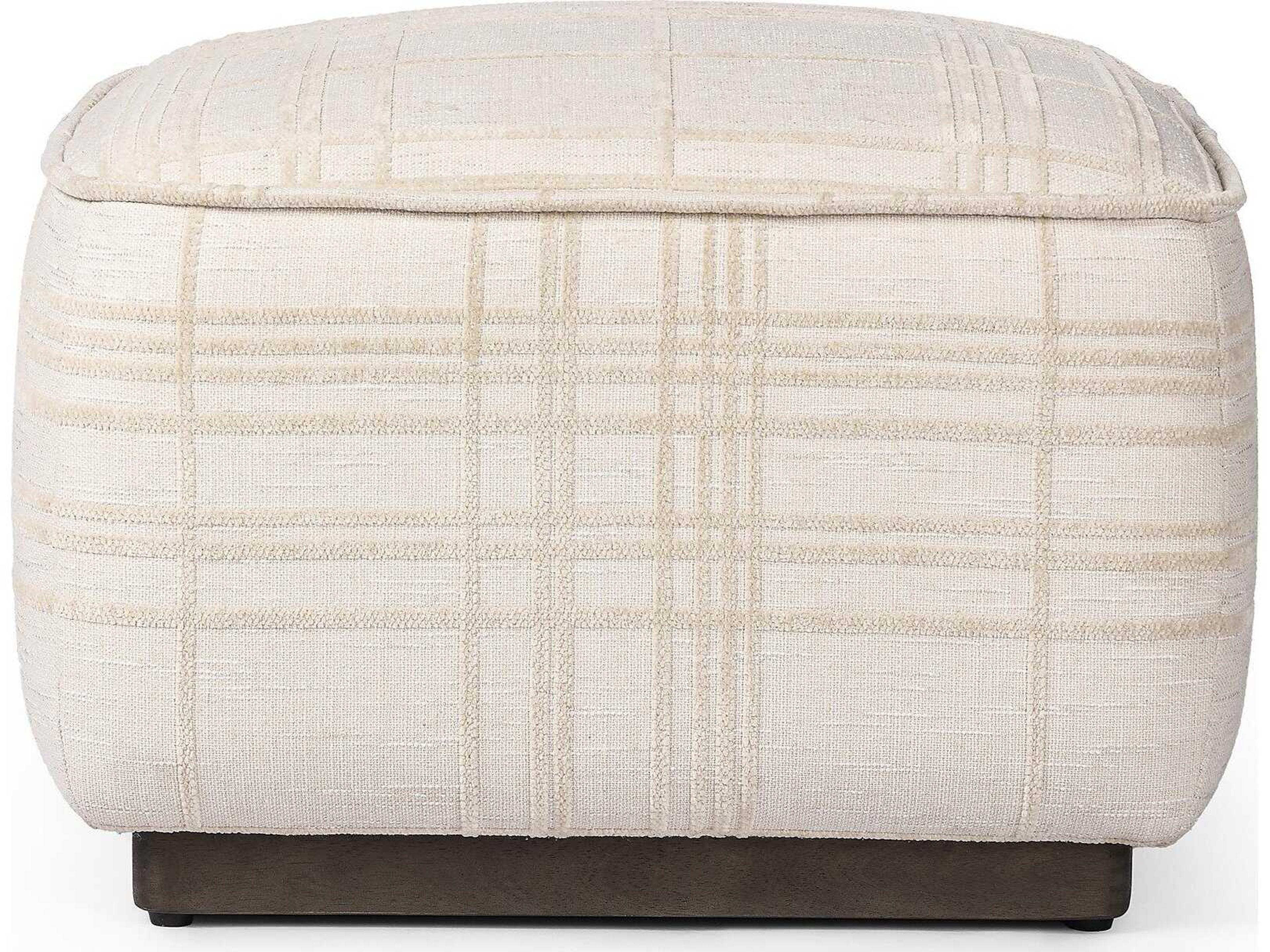 Luxecor Globetrotter Sinclair Beige Upholstered Ottoman