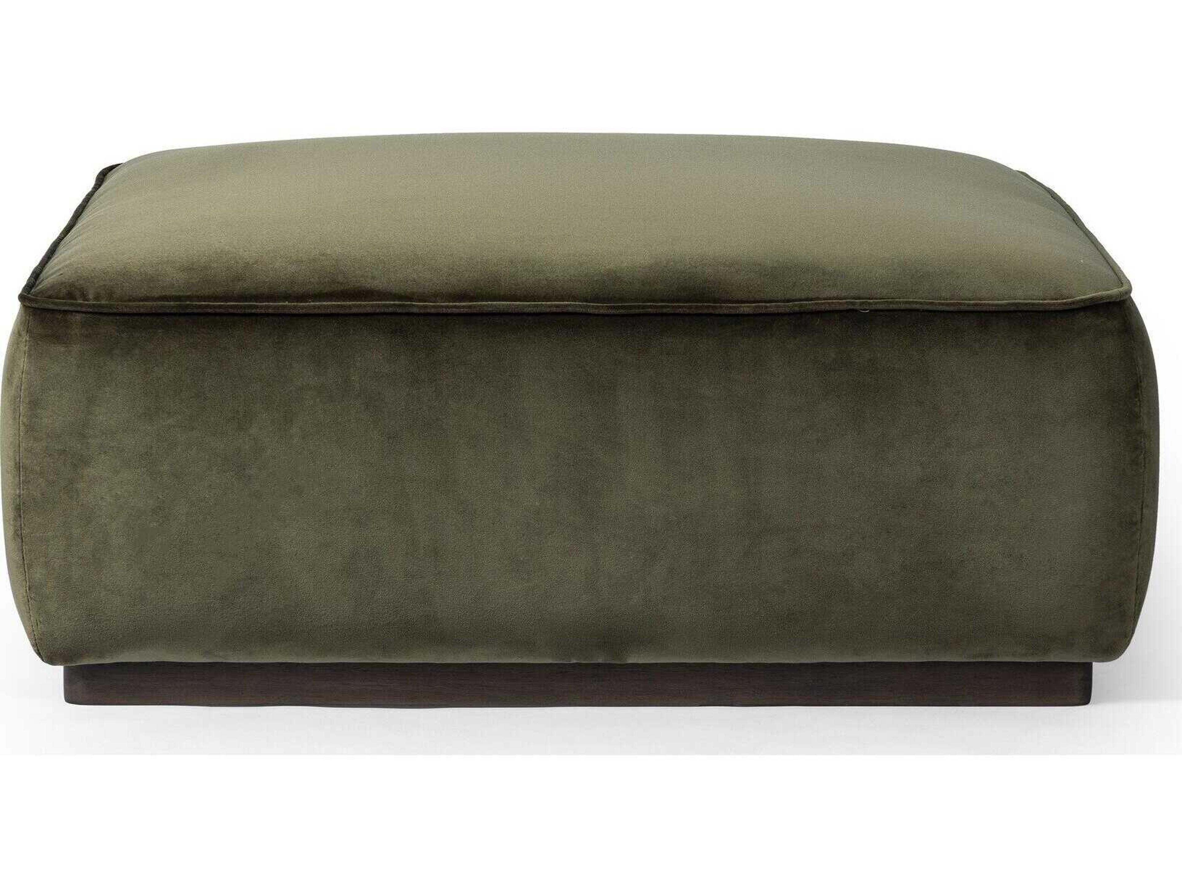 Luxecor Globetrotter Sinclair Surrey Olive Upholstered Square Ottoman