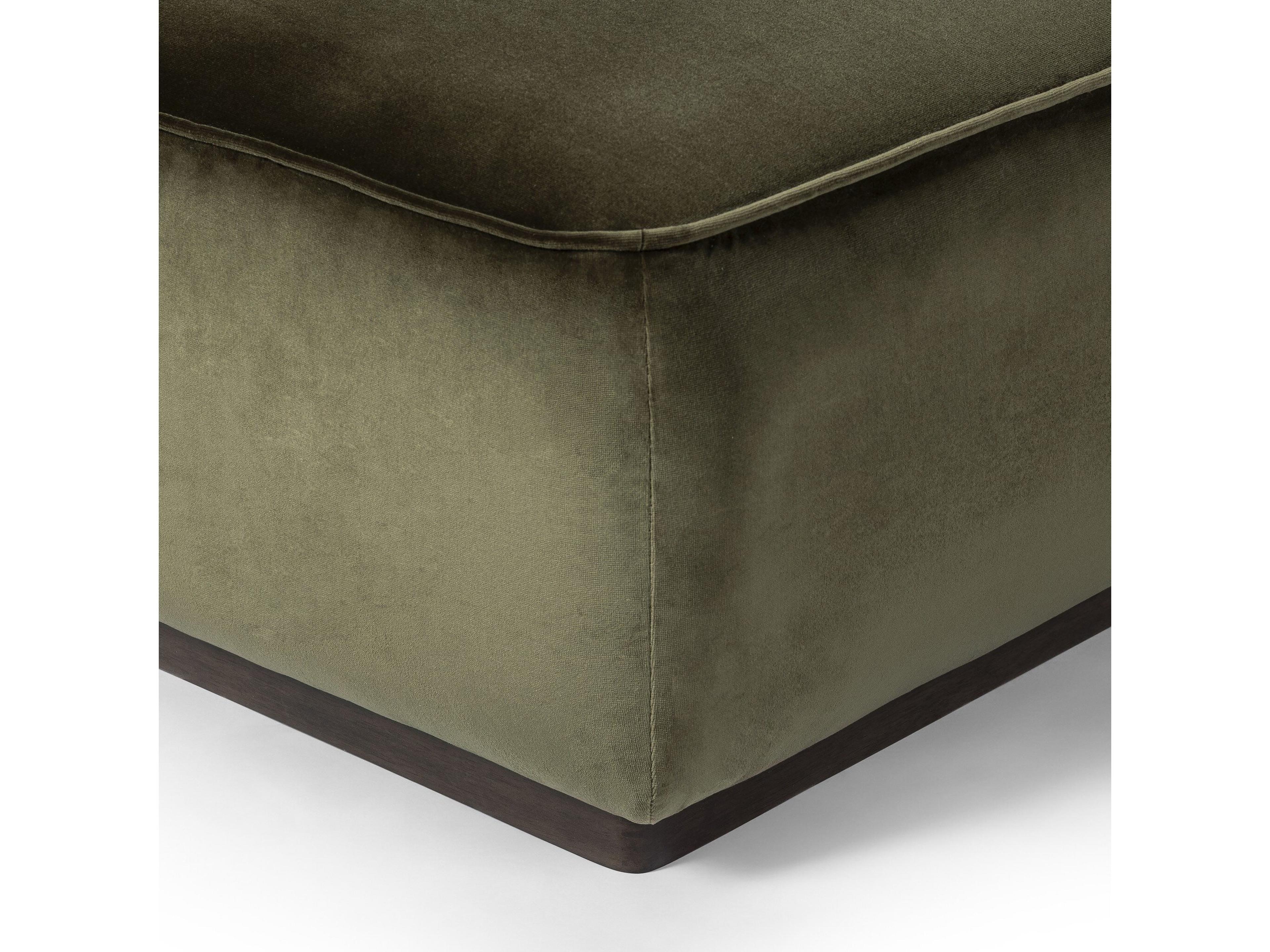 Luxecor Globetrotter Sinclair Surrey Olive Upholstered Square Ottoman