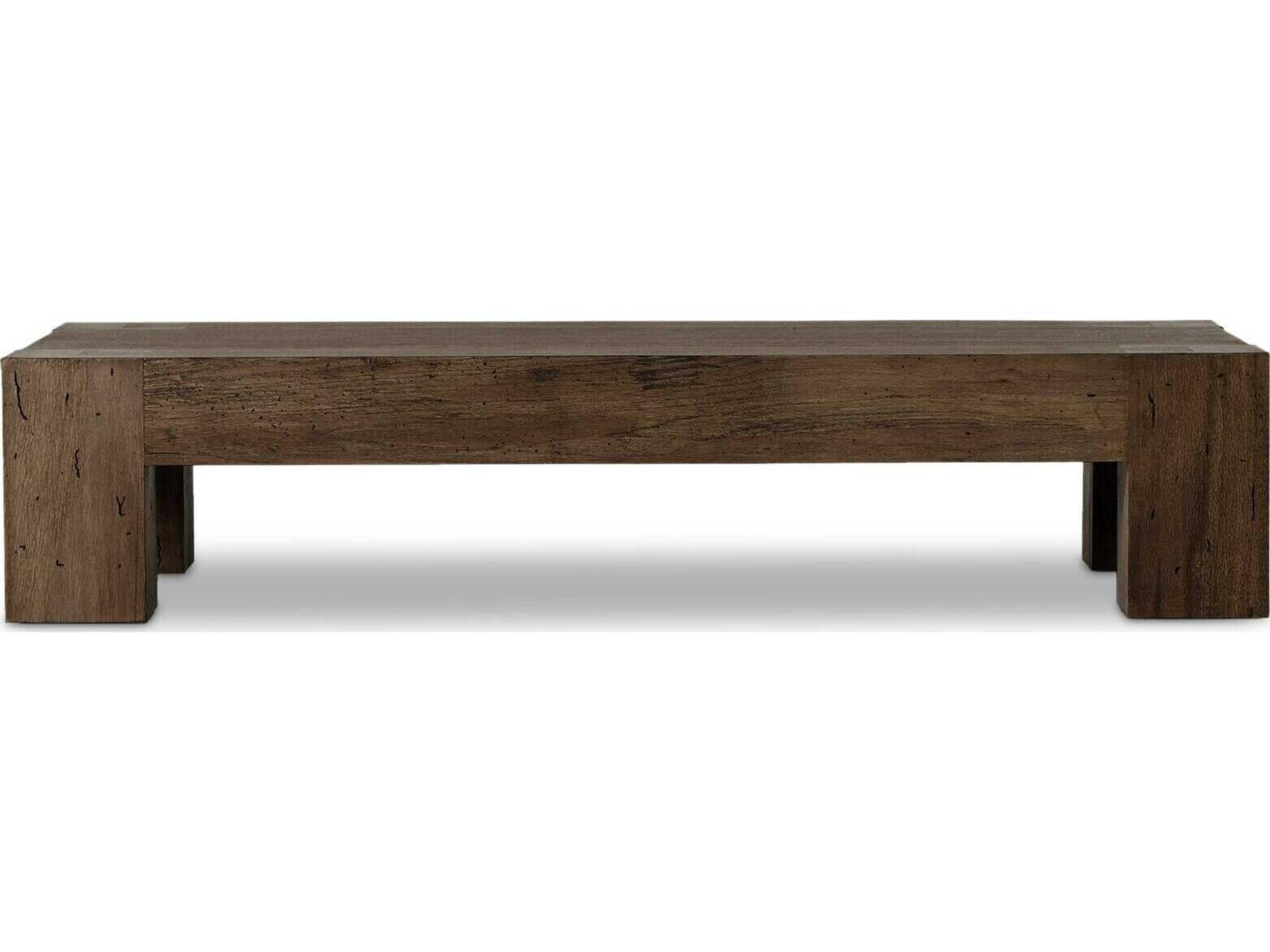 Four Hands Wesson Abaso Rectangular Ebony Rustic Wormwood Oak Coffee Table