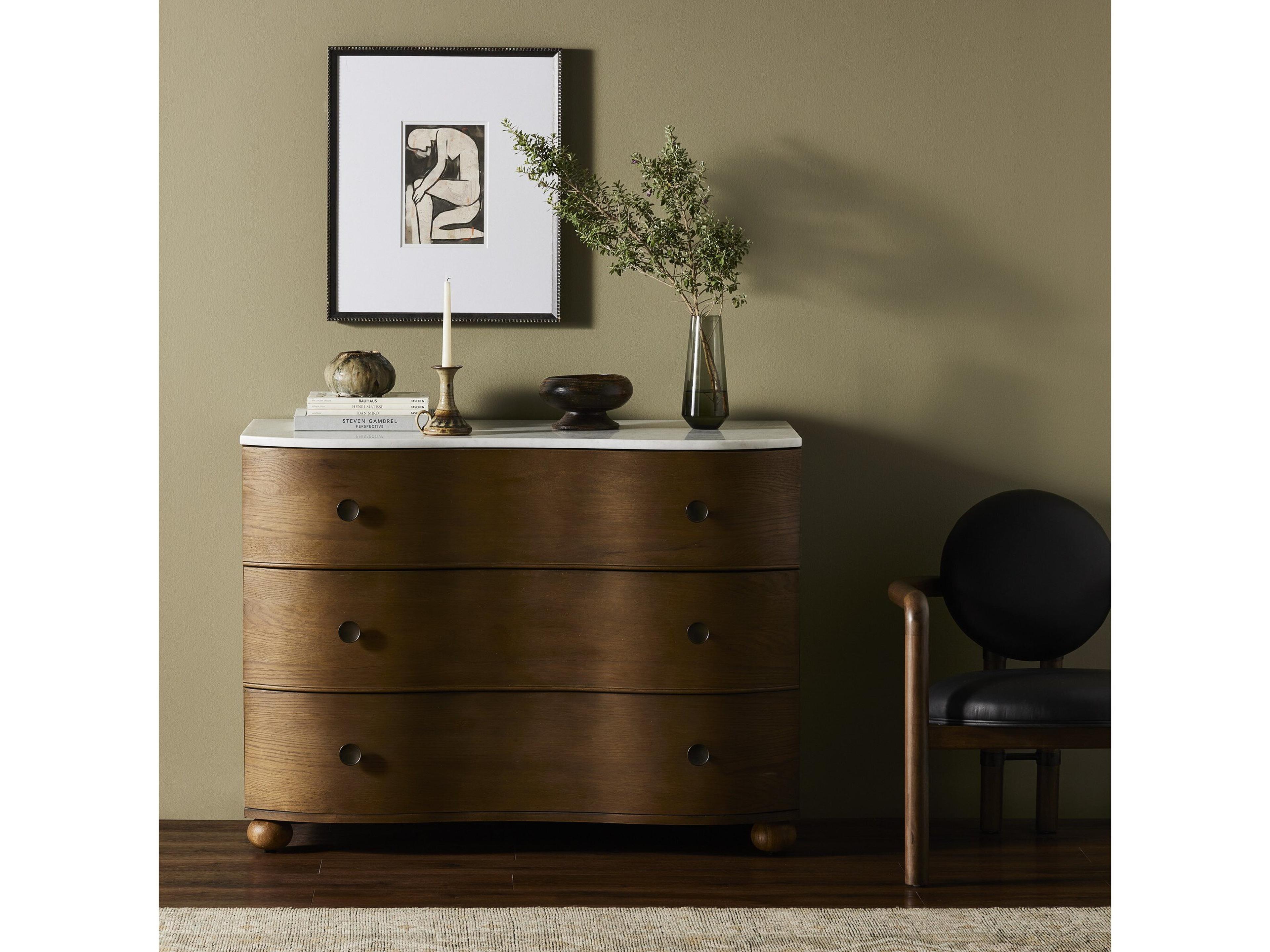 Four Hands Collins Brown Oak Wood Accent Chest