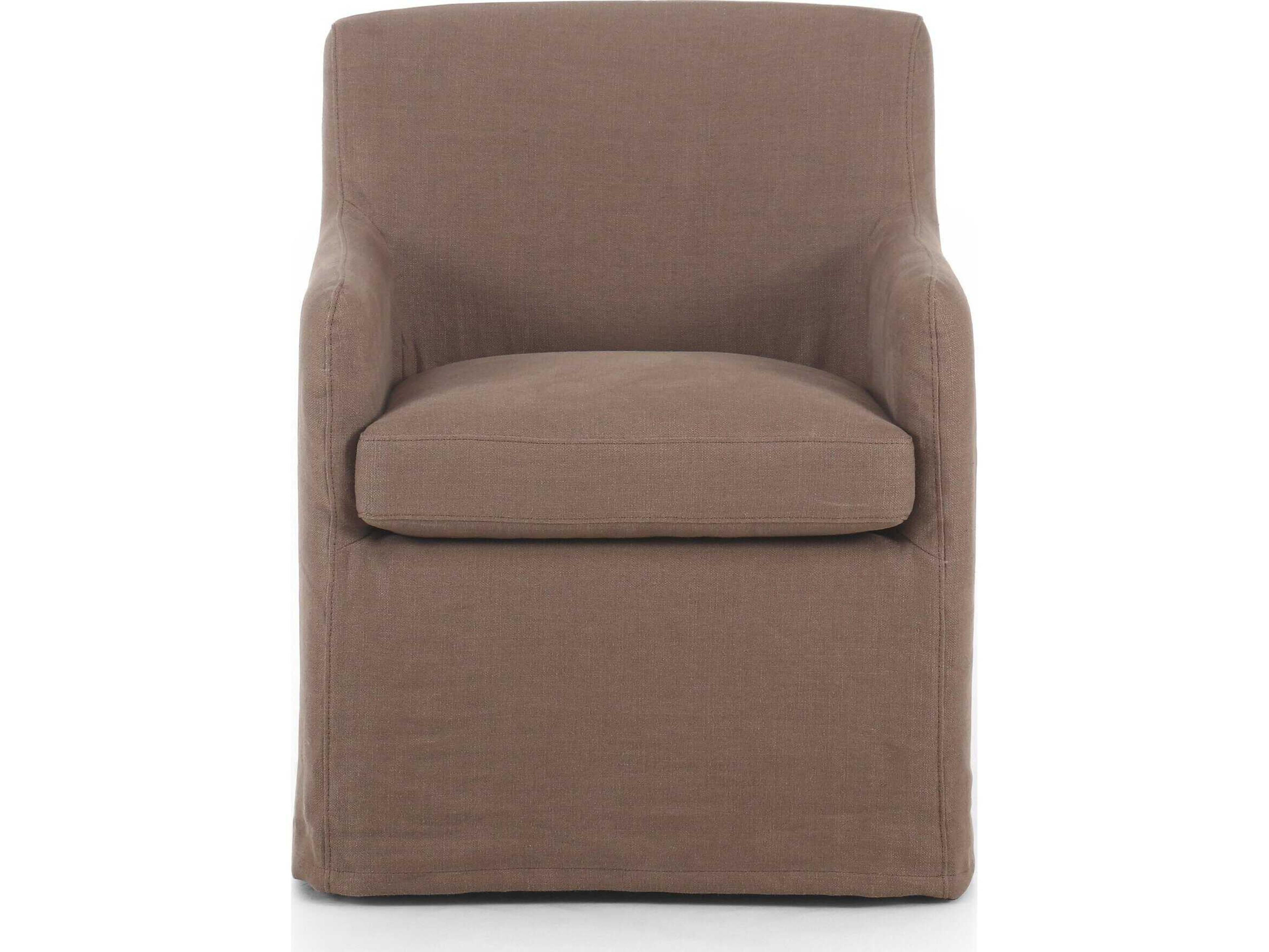 Four Hands Kensington Brown Upholstered Arm Dining Chair