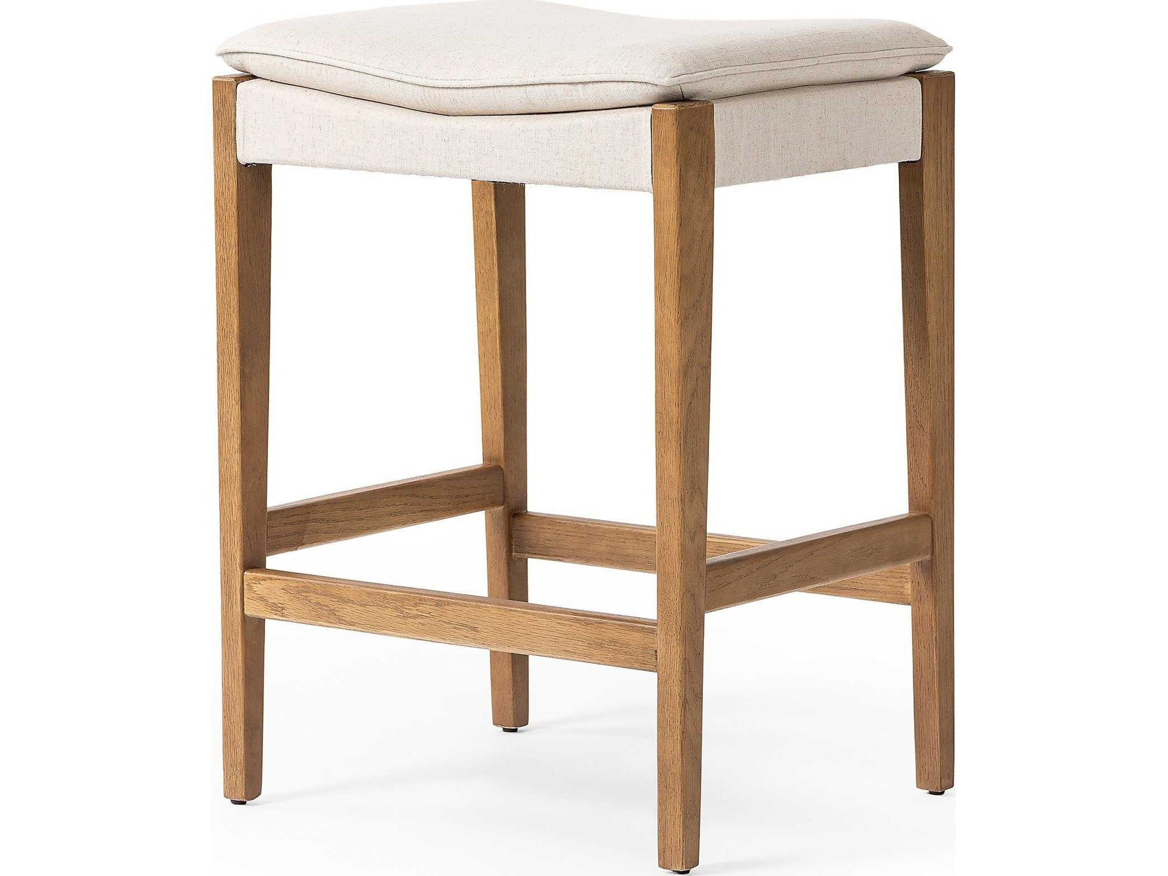 Ashford Aya Upholstered Oak Wood Counter Stool