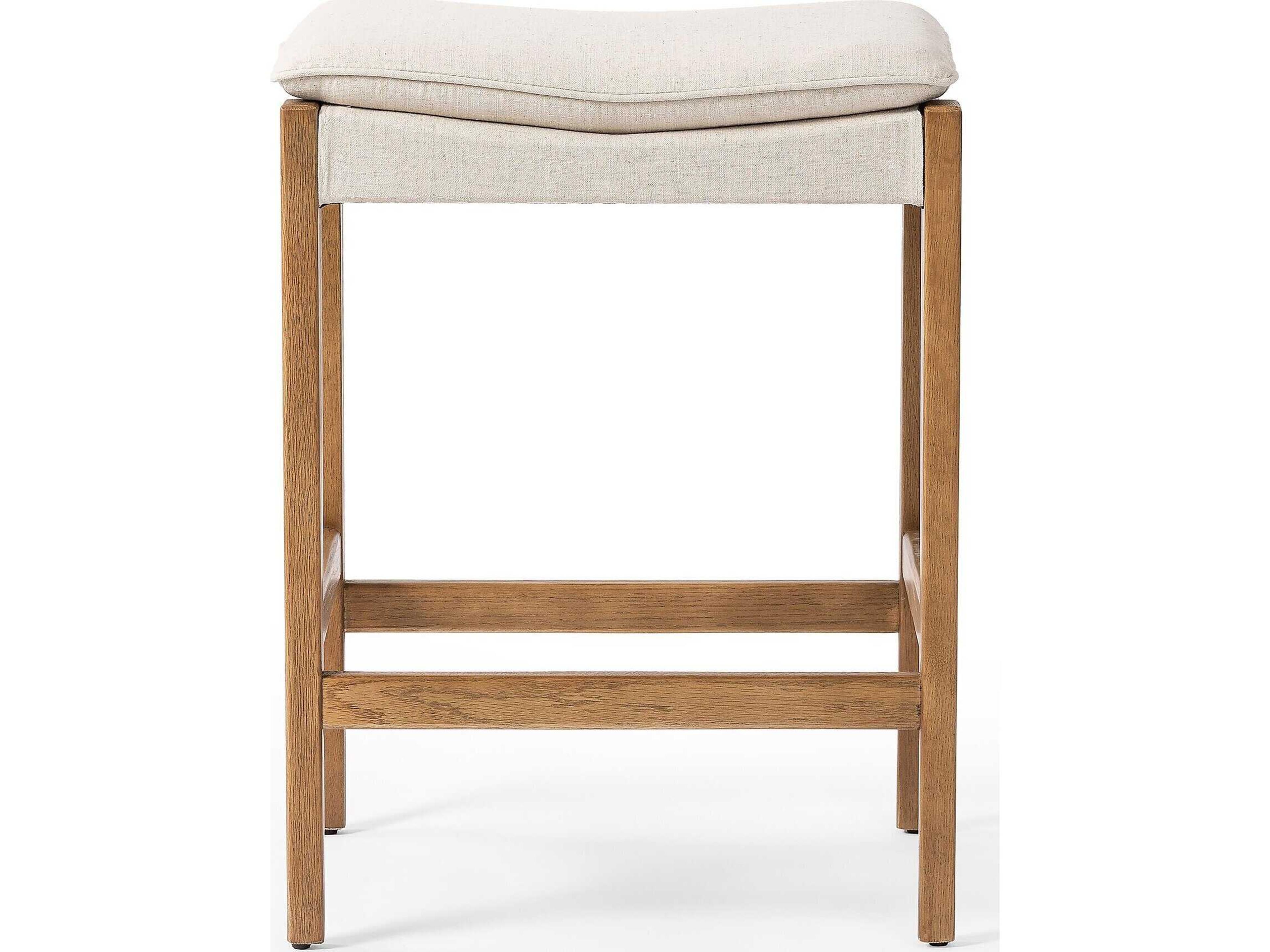 Four Hands Ashford Aya Upholstered Oak Wood Counter Stool