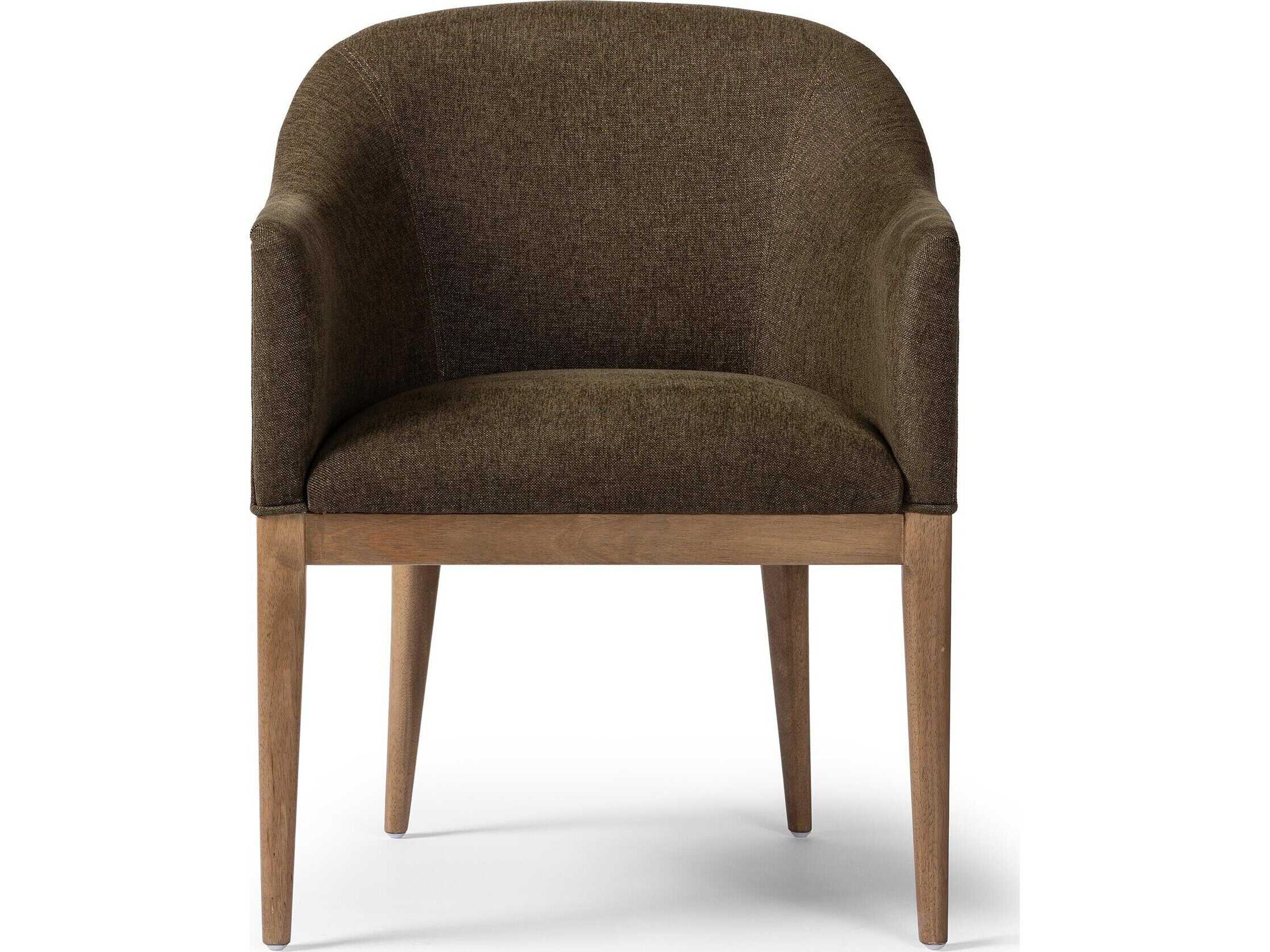 Four Hands Westgate Parrawood Green Upholstered Arm Dining Chair