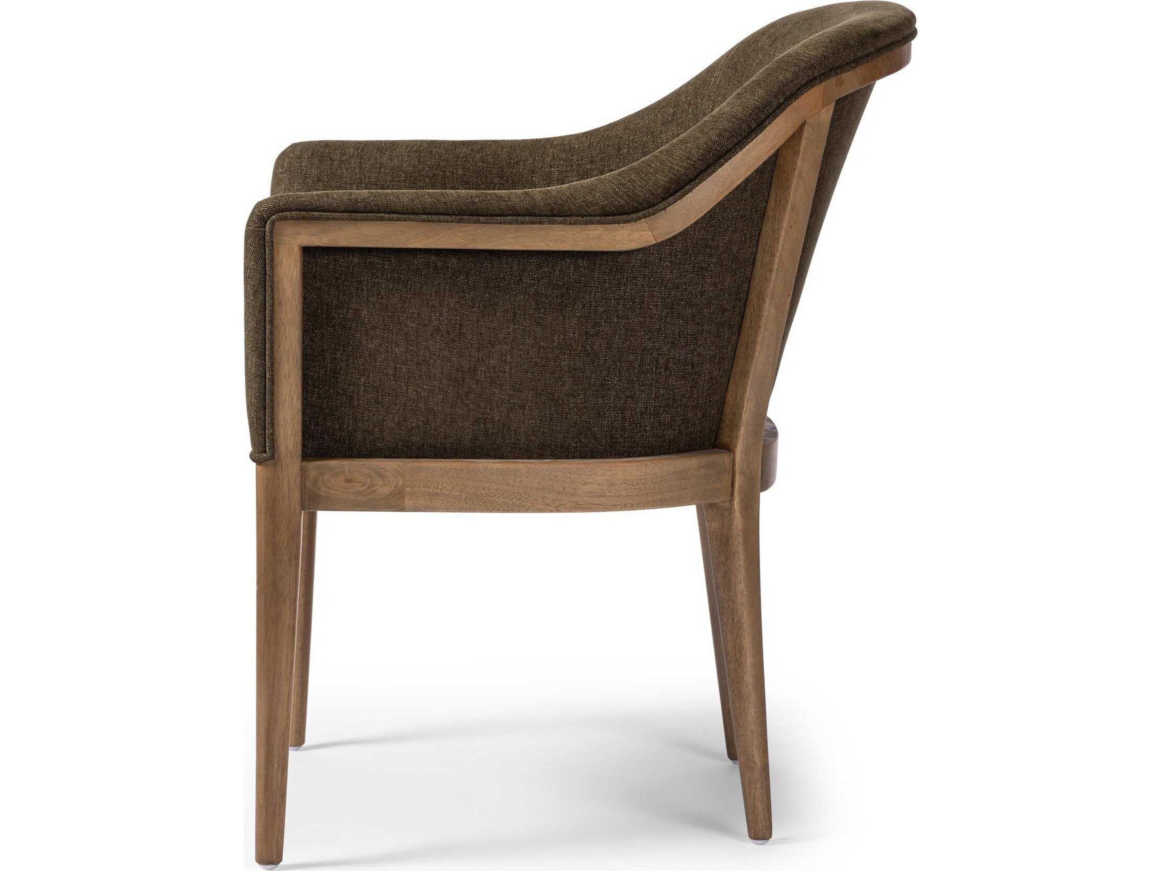 Four Hands Westgate Parrawood Green Upholstered Arm Dining Chair