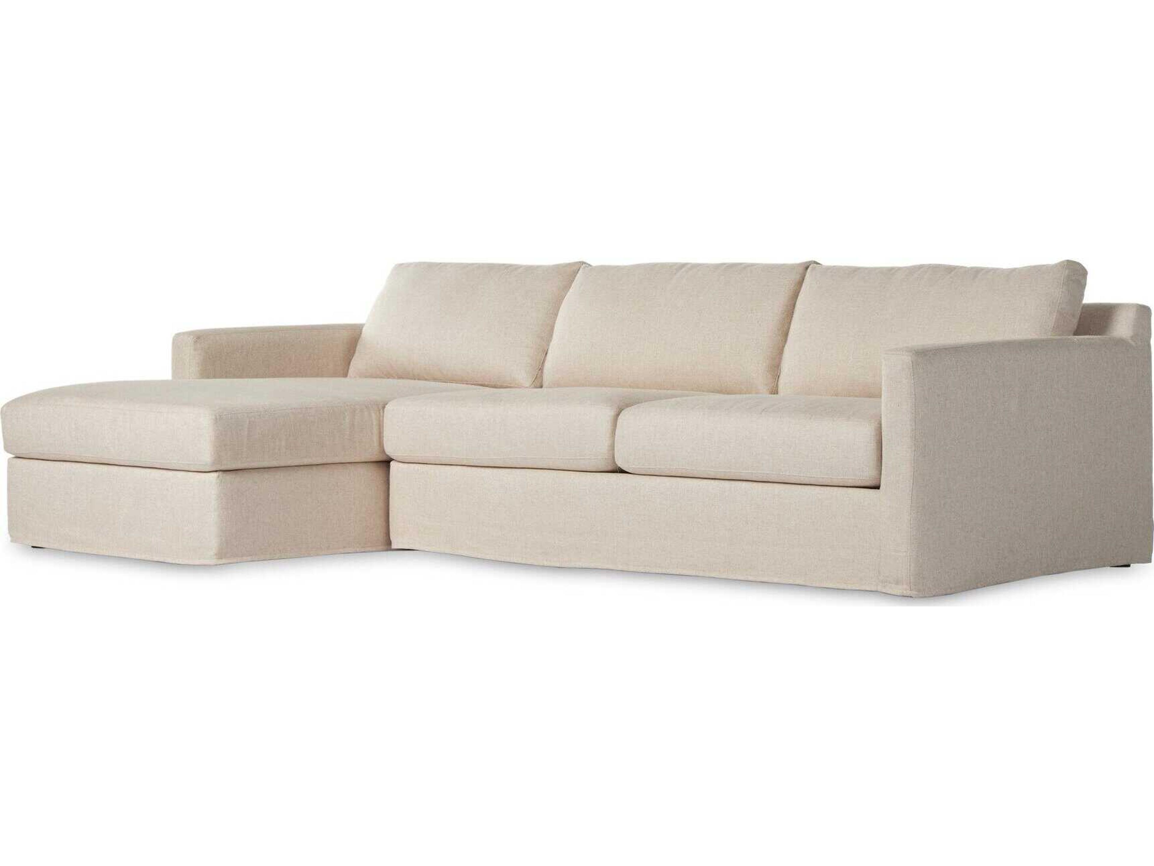 Helm Hampton 2 - Piece Beige Upholstered Sectional Sofa with LAF Chaise