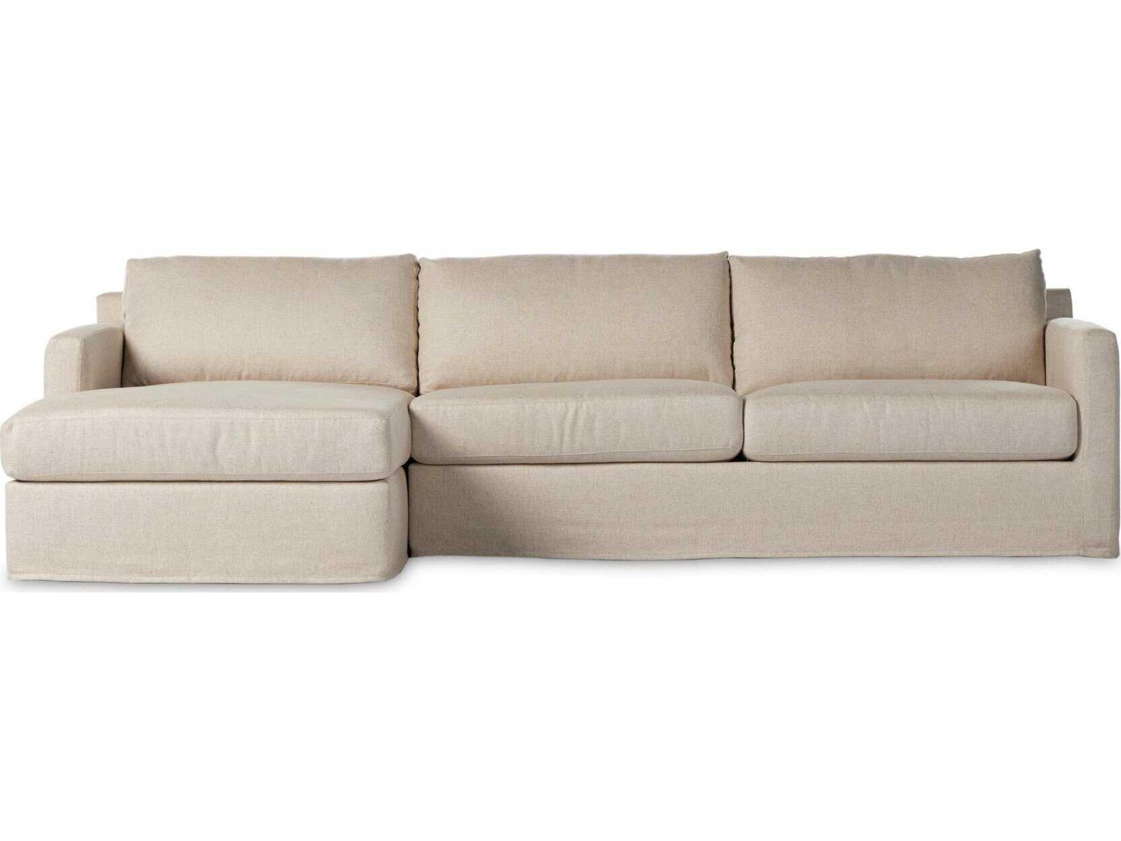 Four Hands Helm Hampton 2 - Piece Beige Upholstered Sectional Sofa with LAF Chaise