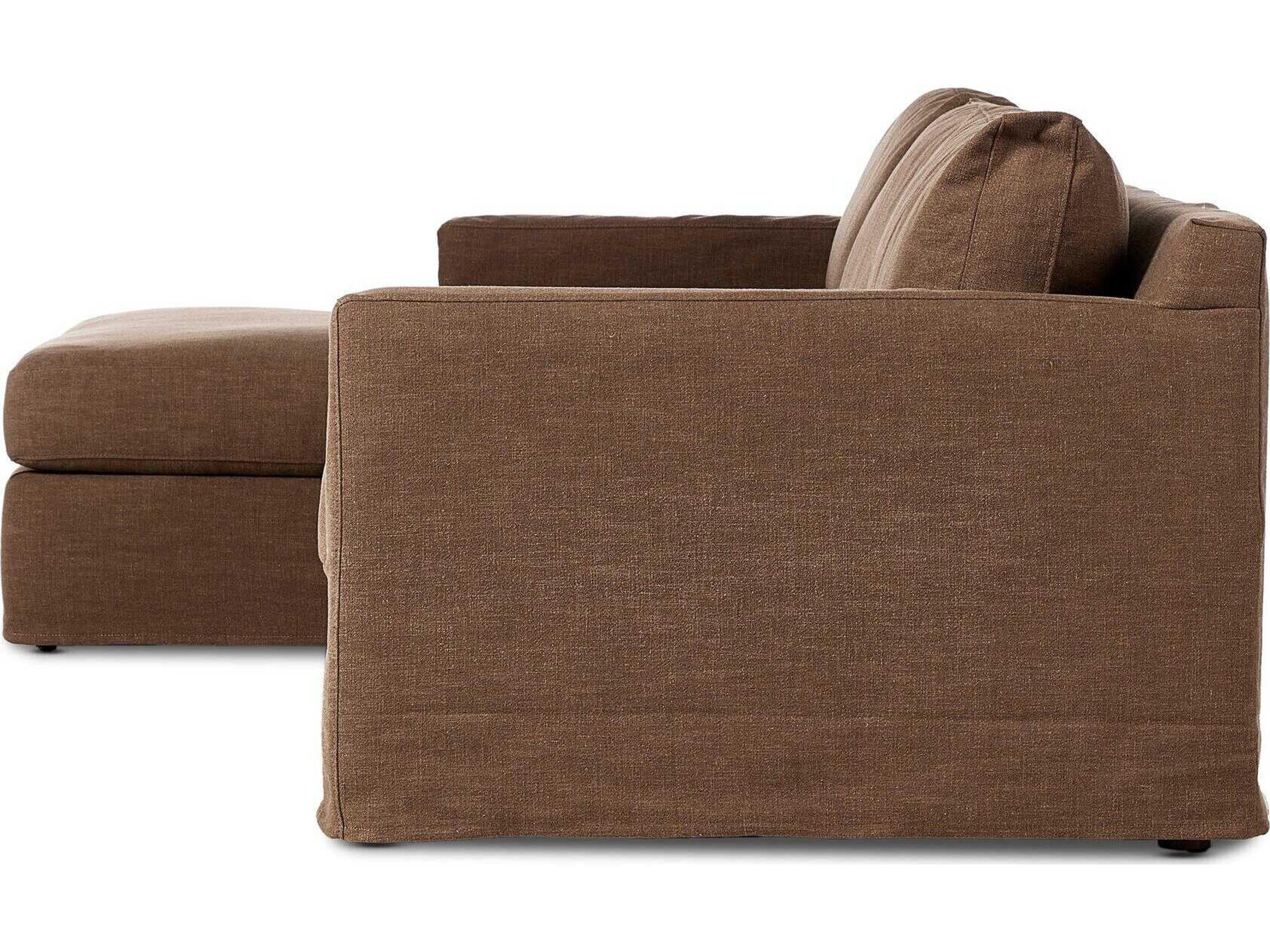 Four Hands Helm Brown Upholstered Sectional Sofa