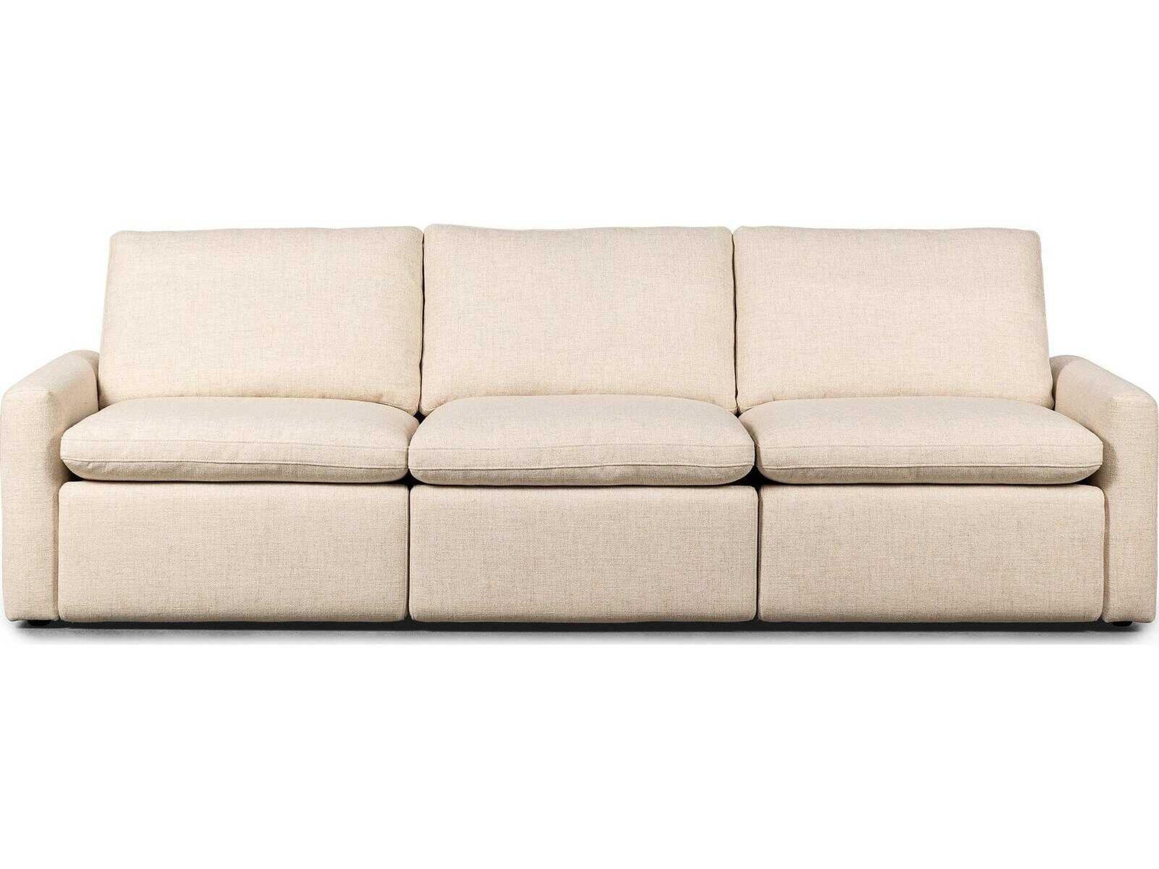 Four Hands Norwood Tillery Power Recliner 3 - Piece Wide Cream Upholstered Sofa