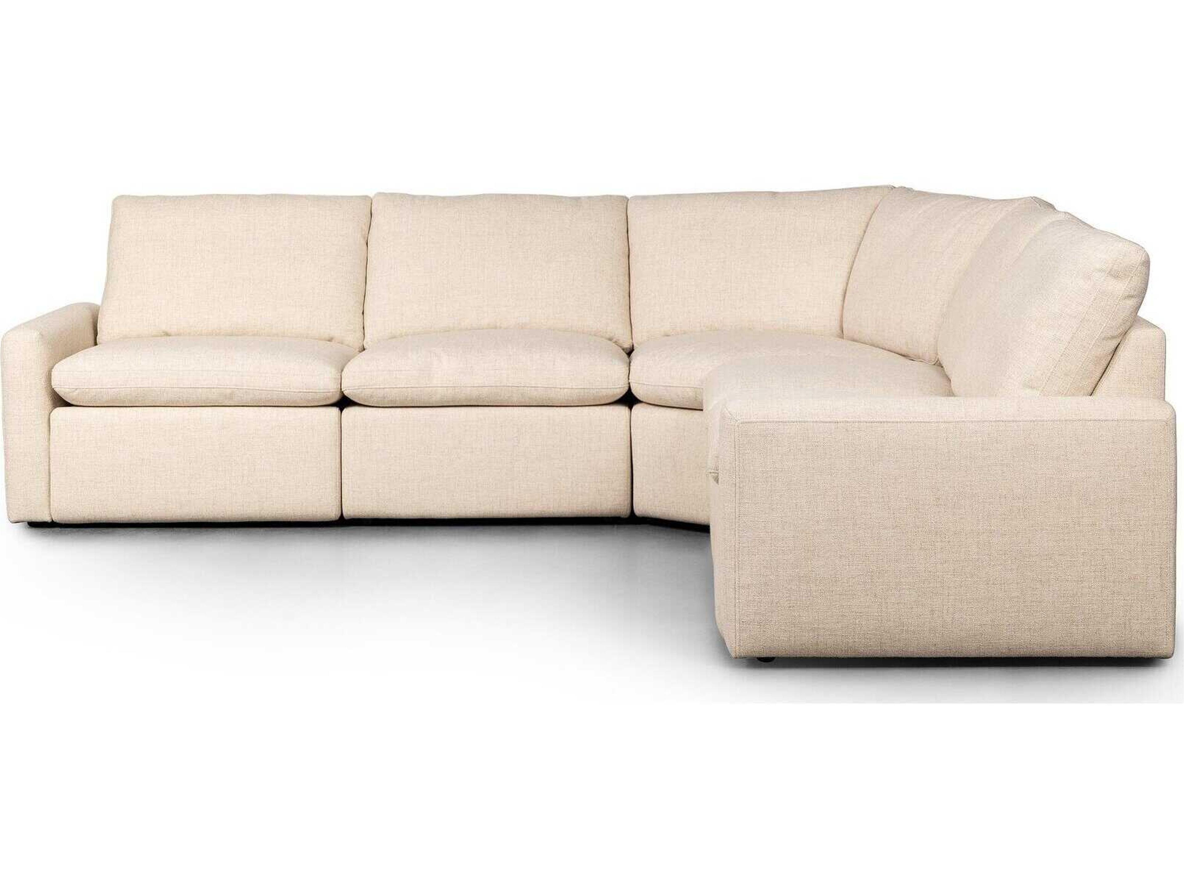 Four Hands Norwood Tillery Power Recliner 5 - Piece Cream Upholstered Sectional Sofa