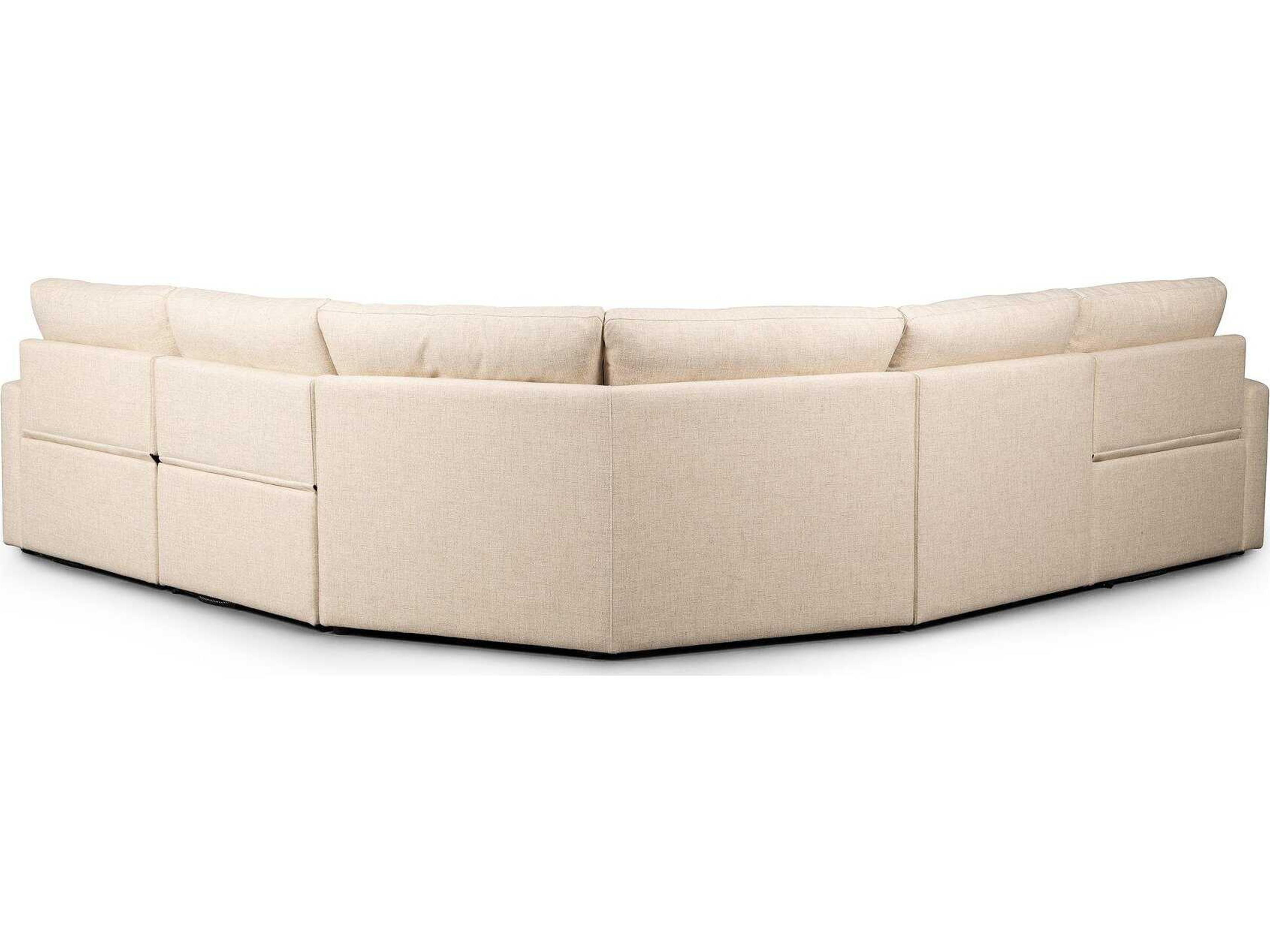 Four Hands Norwood Tillery Power Recliner 5 - Piece Cream Upholstered Sectional Sofa