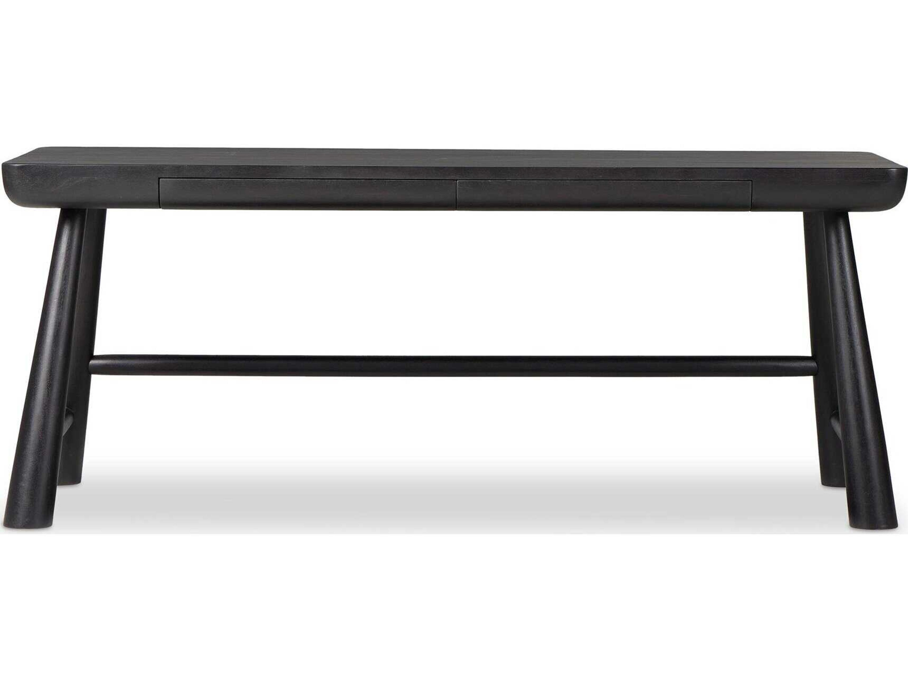 Four Hands Merritt Worn Black Acacia Wood Writing Desk