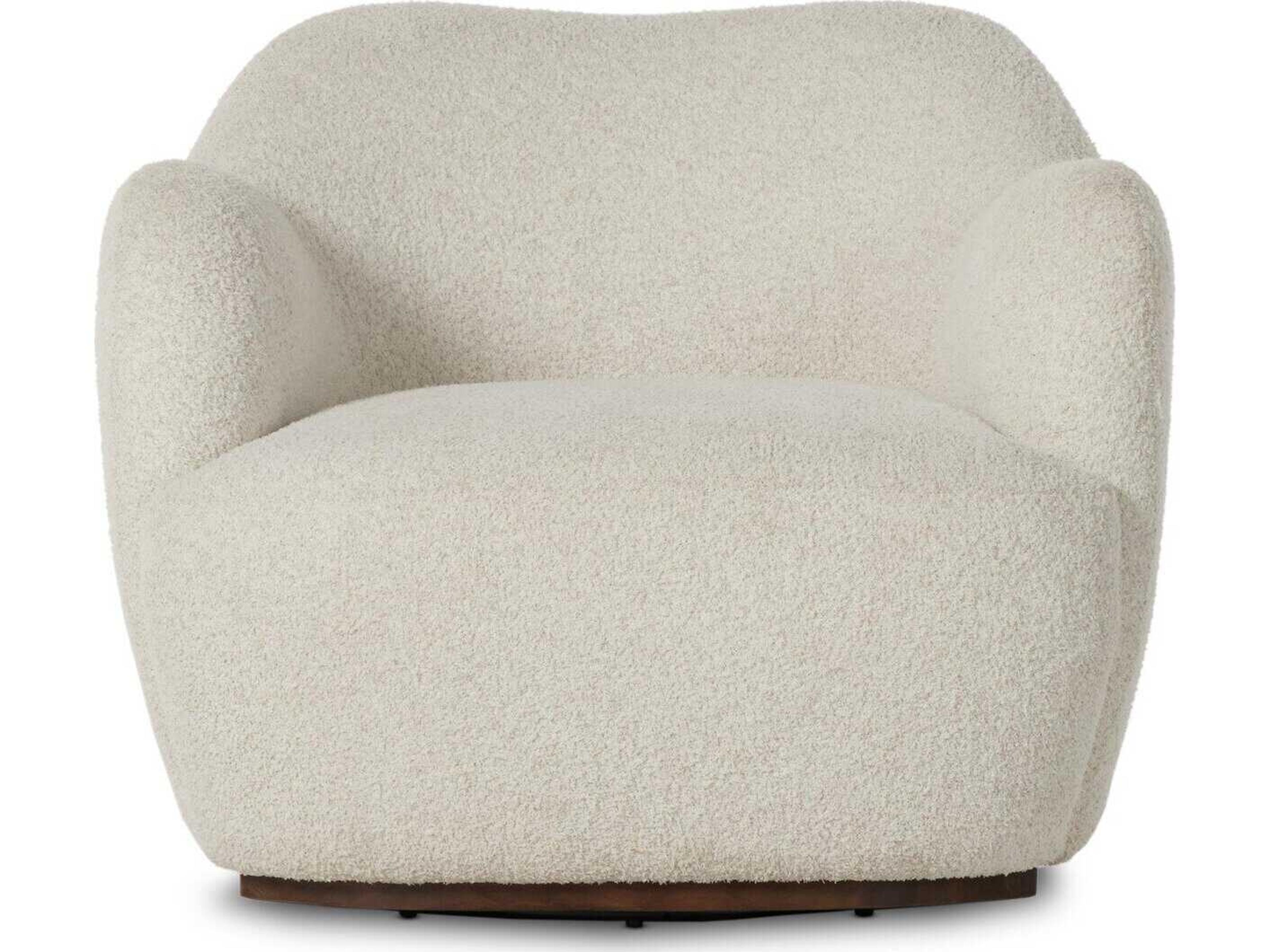 Four Hands Westgate Julius Swivel White Fabric Accent Chair