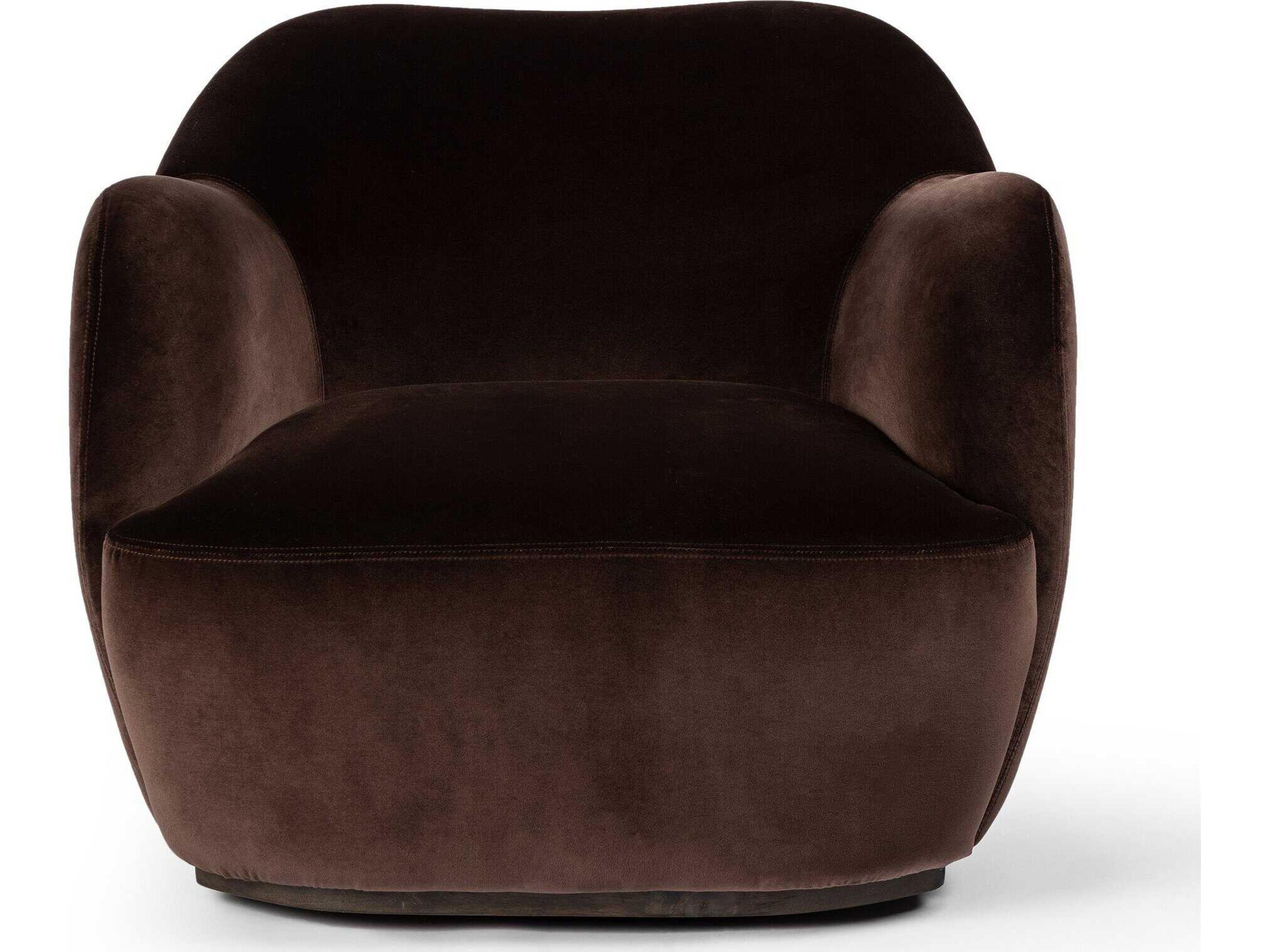 Four Hands Westgate Julius Swivel Brown Fabric Accent Chair