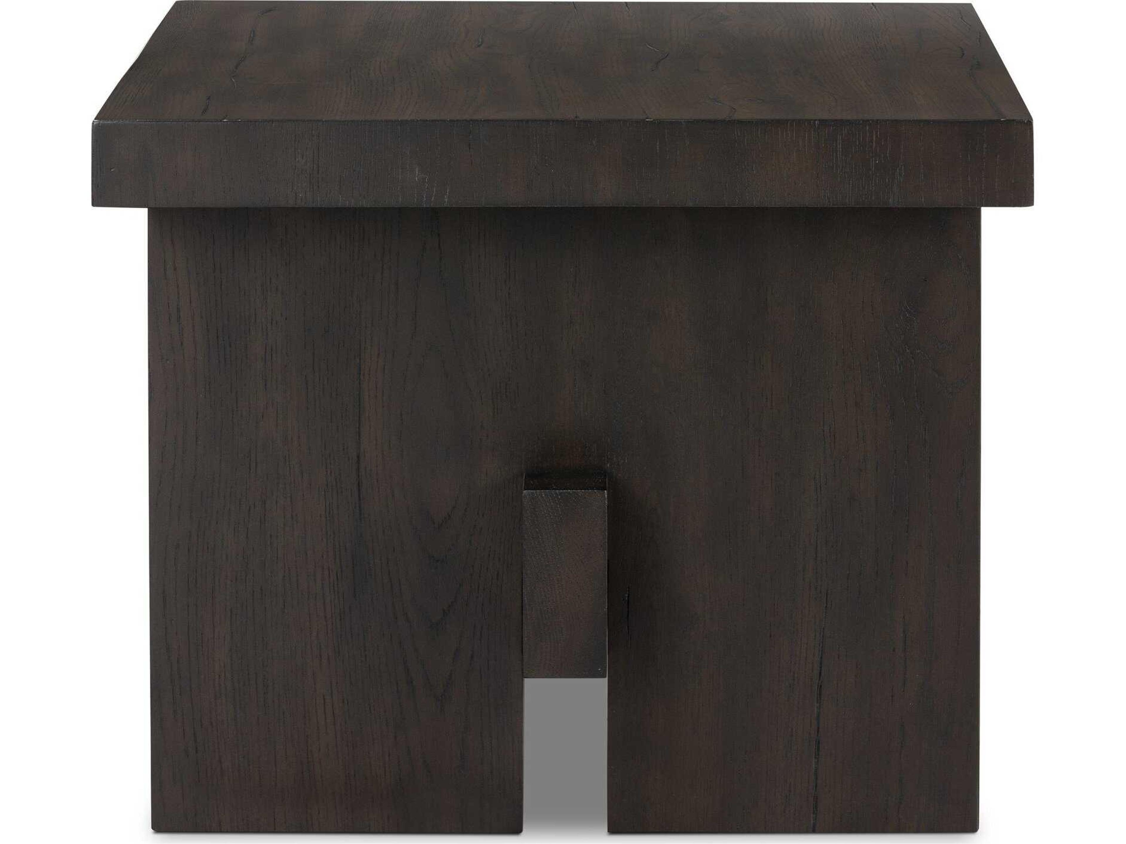 Four Hands Haiden Rectangular Wood Smoked Black Veneer End Table