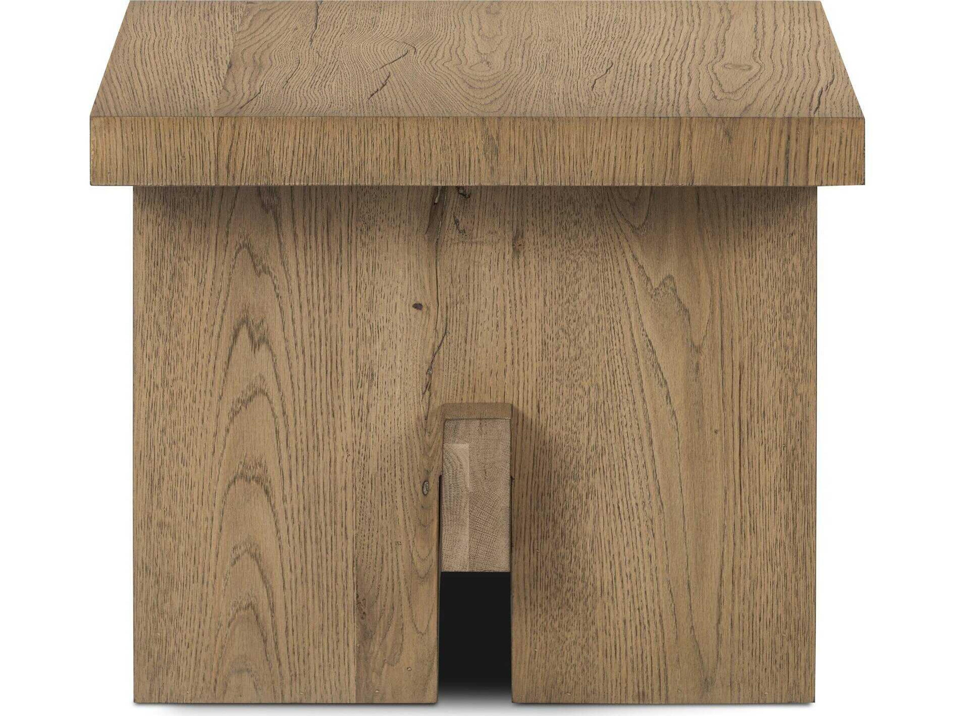 Four Hands Haiden Rectangular Wood Rubbed Light Oak Veneer End Table