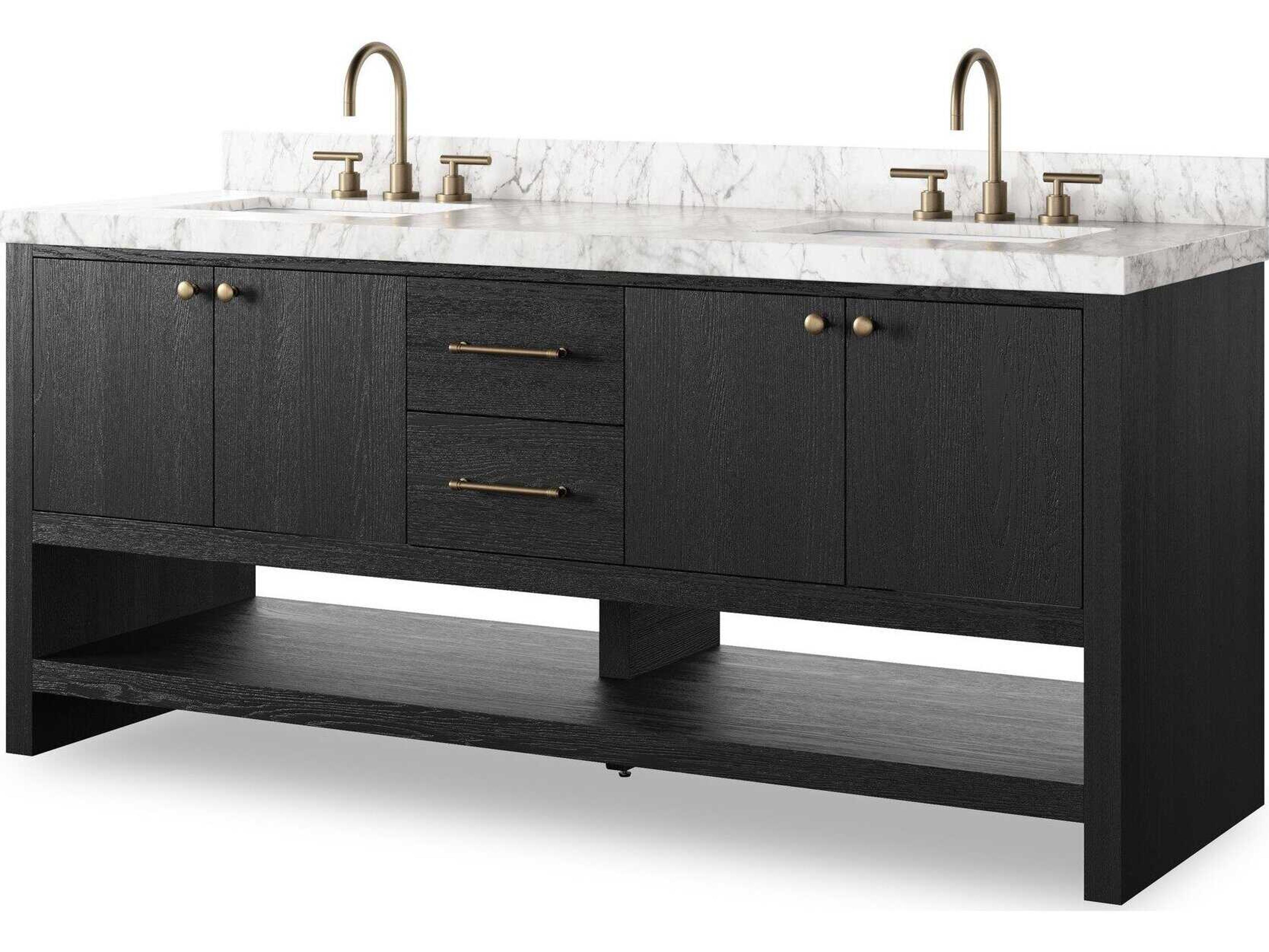 Anthem Black Wasked Oak Veneer Double Vanity
