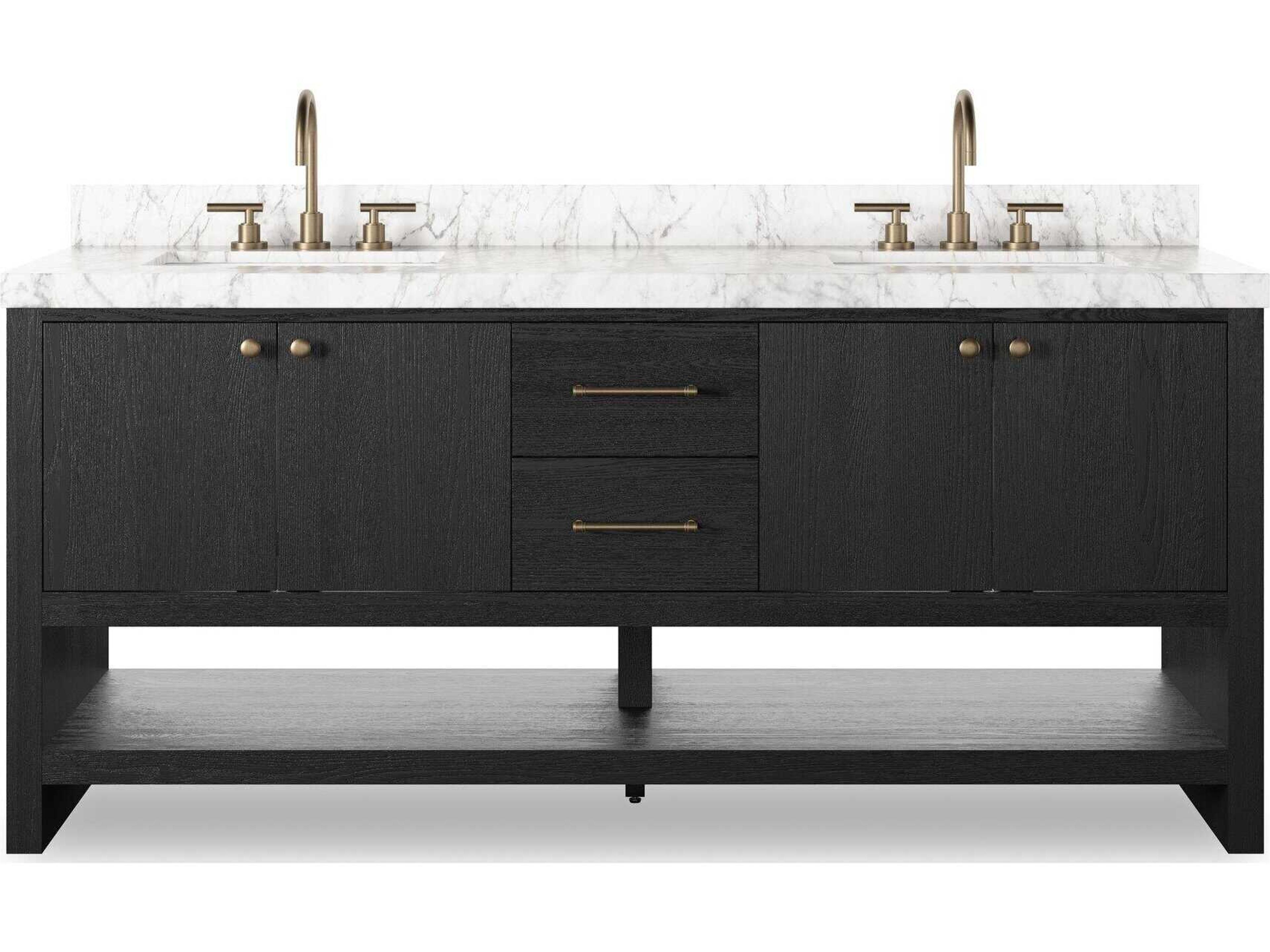 Four Hands Anthem Black Wasked Oak Veneer Double Vanity