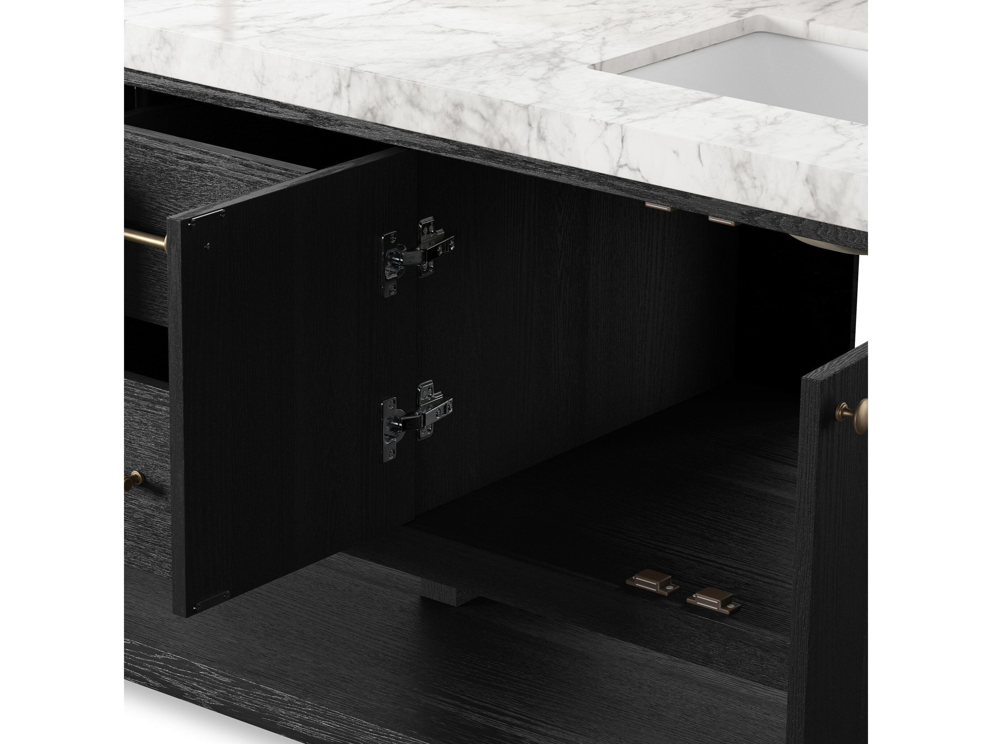 Four Hands Anthem Black Wasked Oak Veneer Double Vanity