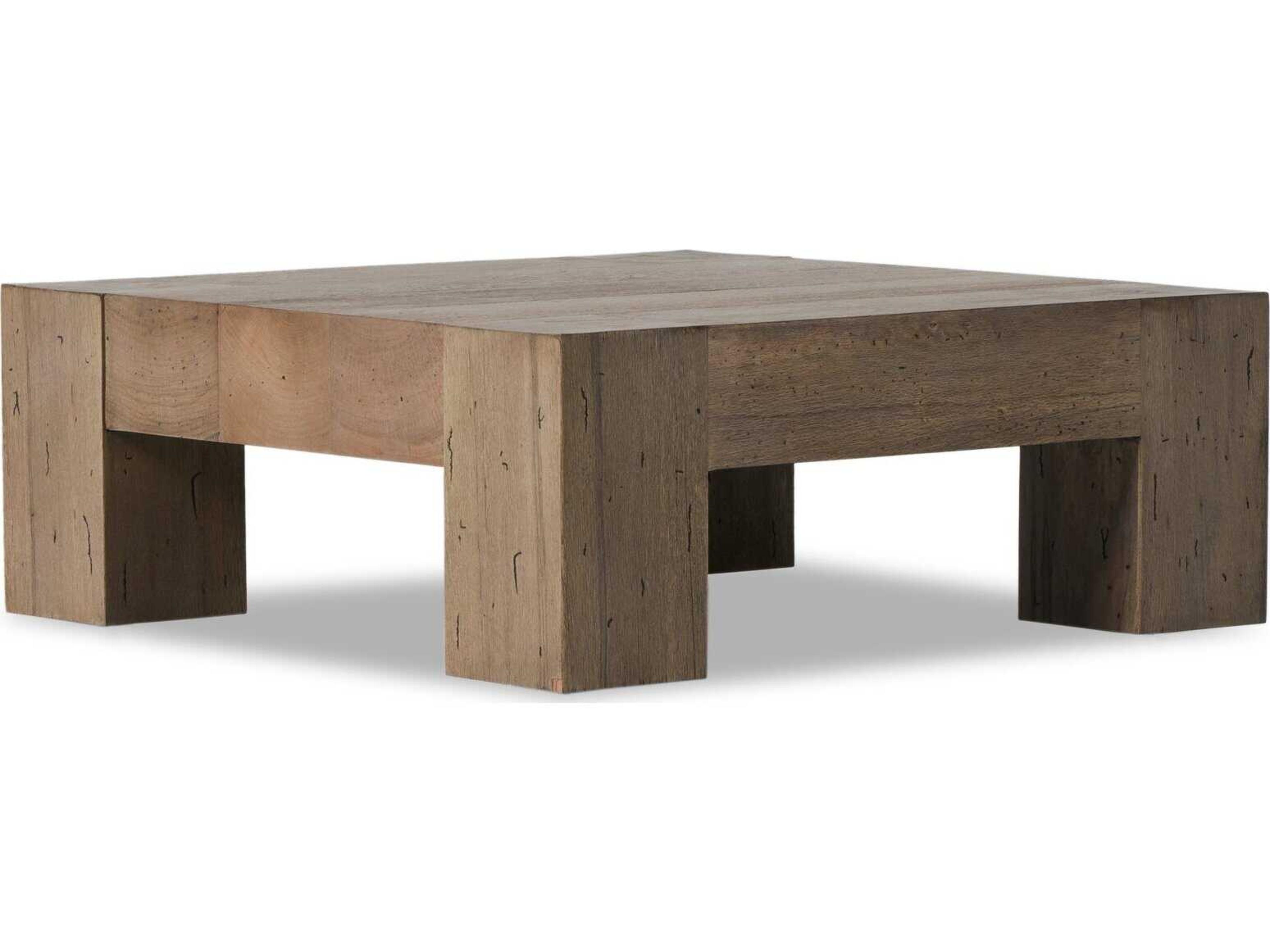 Four Hands Wesson Abaso Square Rustic Wormwood Oak Coffee Table