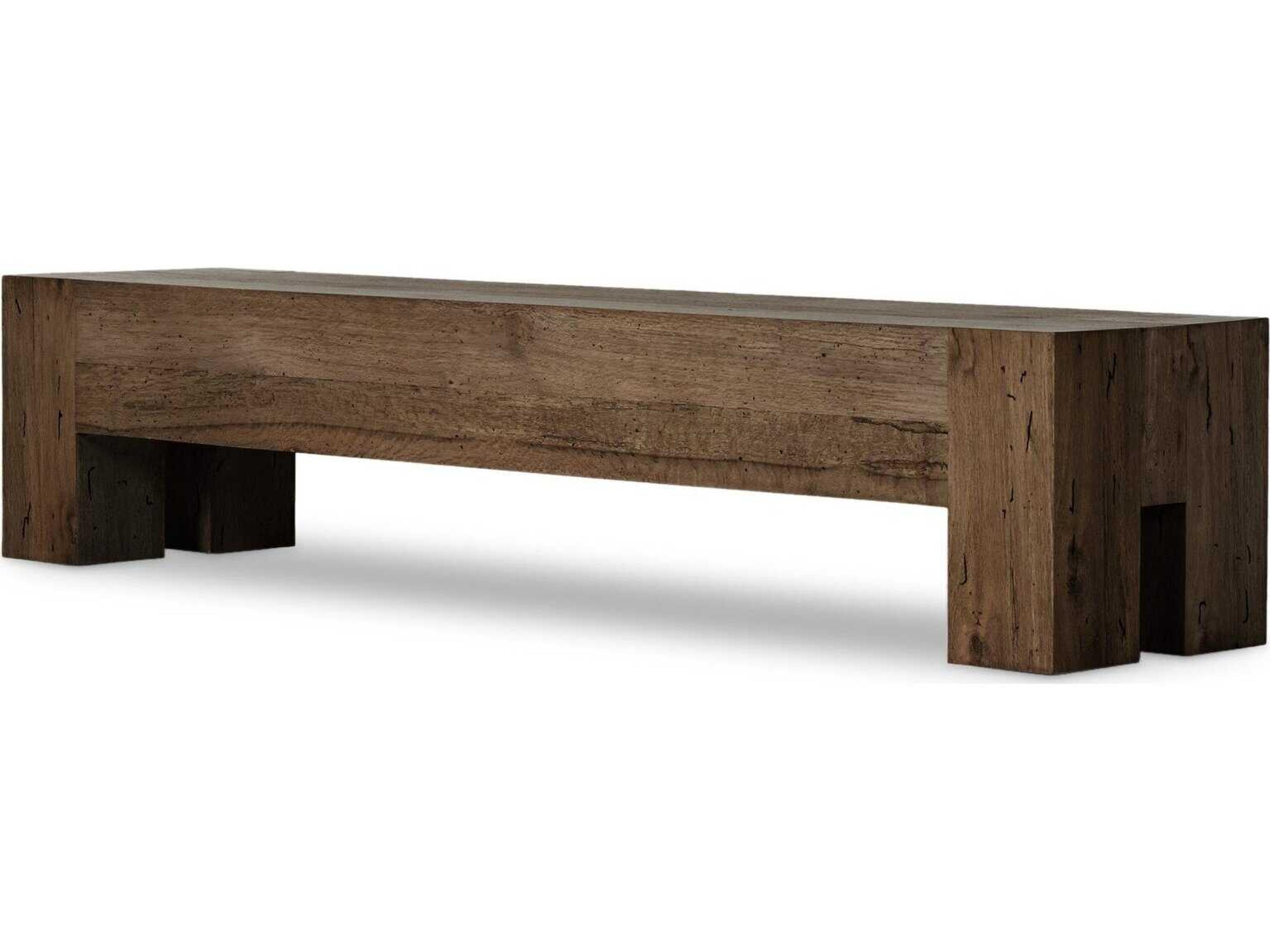 Wesson Ebony Rustic Wormwood Oak Black Accent Bench